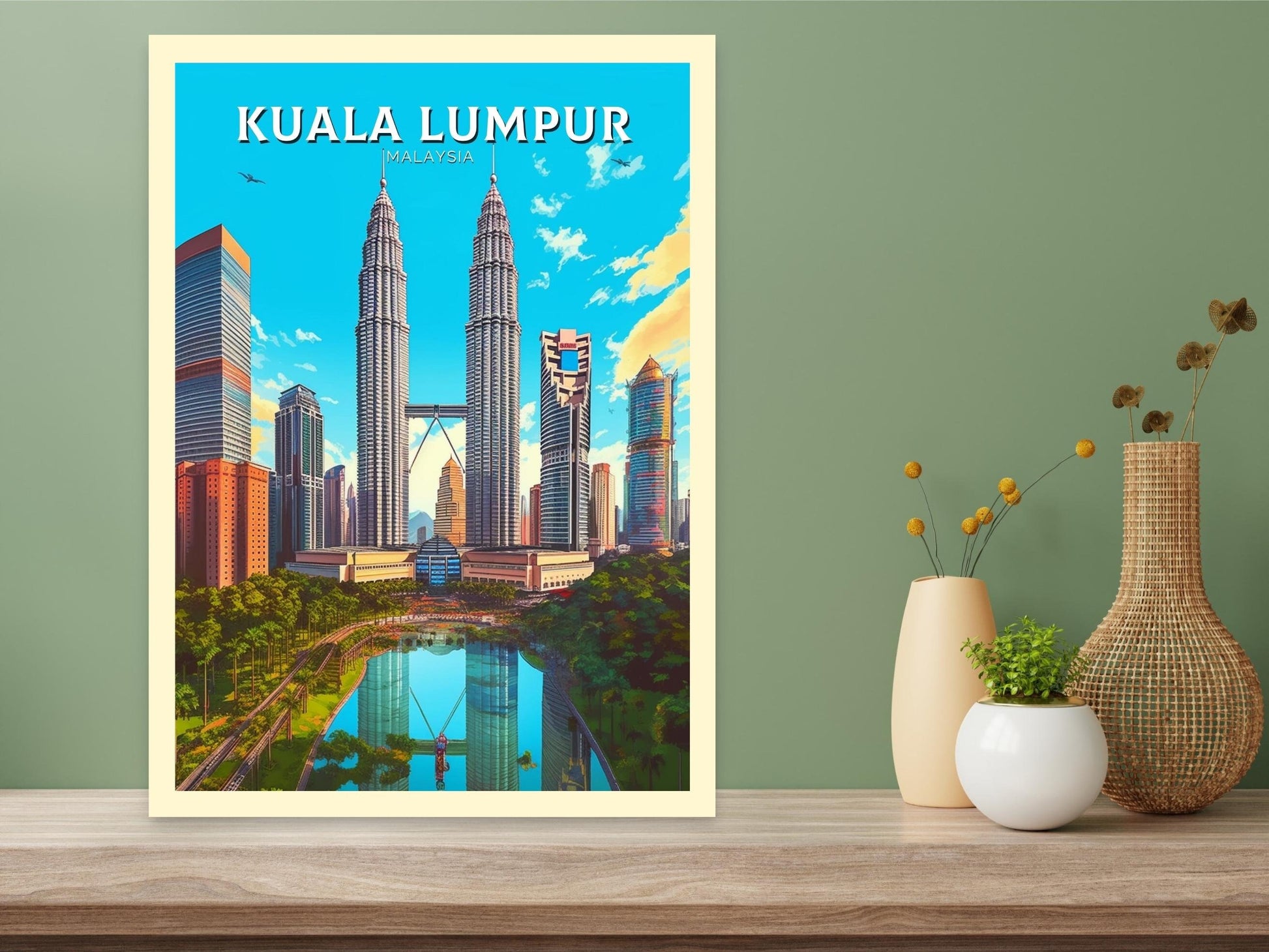 Kuala Lumpur Travel Print | Kuala Lumpur Illustration | Malaysia Print | Kuala Lumpur Travel Poster | Kuala Lumpur Wall Art | ID 259