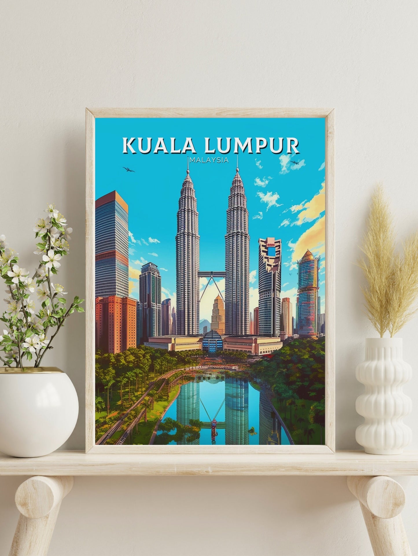 Kuala Lumpur Travel Print | Kuala Lumpur Illustration | Malaysia Print | Kuala Lumpur Travel Poster | Kuala Lumpur Wall Art | ID 259