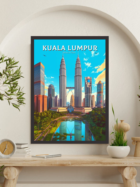 Kuala Lumpur Travel Print | Kuala Lumpur Illustration | Malaysia Print | Kuala Lumpur Travel Poster | Kuala Lumpur Wall Art | ID 259