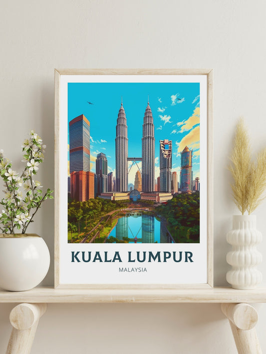 Kuala Lumpur Travel Print | Kuala Lumpur Illustration | Malaysia Print | Kuala Lumpur Travel Poster | Kuala Lumpur Wall Art | ID 260