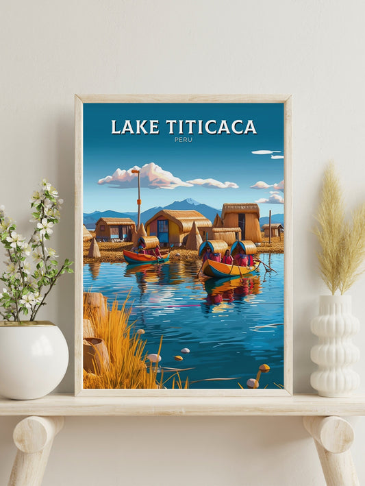Lake Titicaca Travel Poster | Lake Titicaca Travel Print | Lake Titicaca Design | Lake Titicaca Wall Art | Lake Titicaca Painting | ID 261