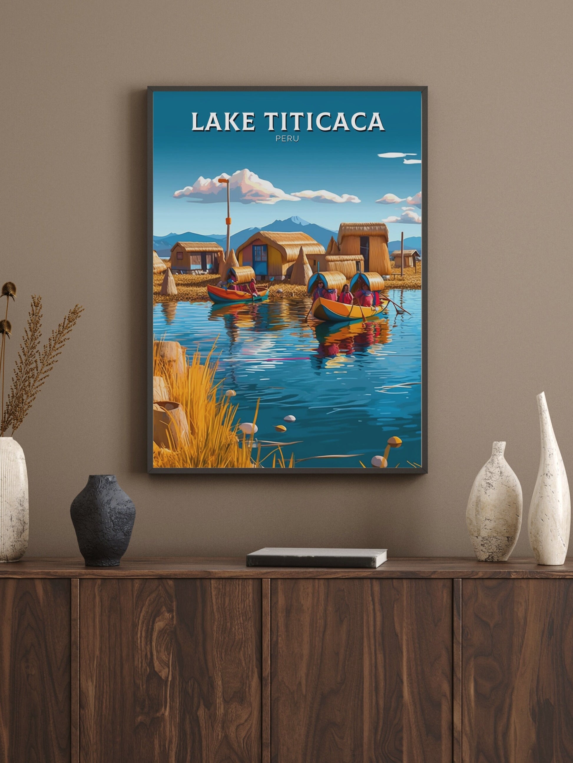 Lake Titicaca Travel Poster | Lake Titicaca Travel Print | Lake Titicaca Design | Lake Titicaca Wall Art | Lake Titicaca Painting | ID 261