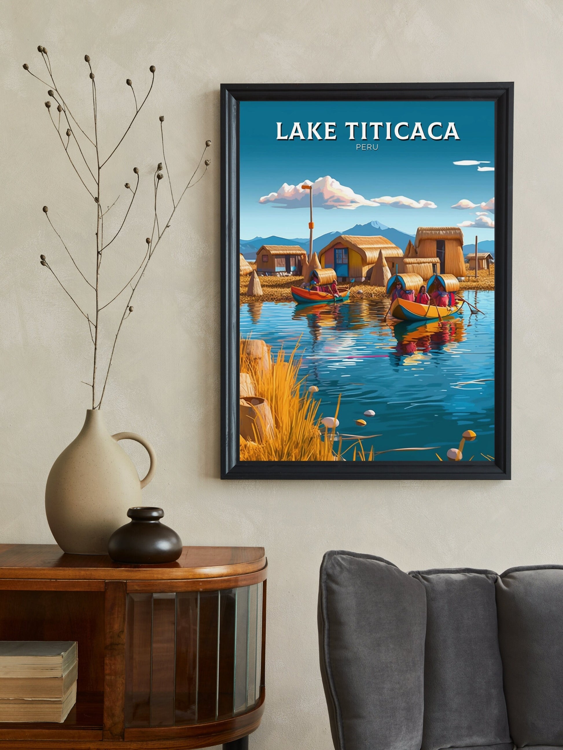 Lake Titicaca Travel Poster | Lake Titicaca Travel Print | Lake Titicaca Design | Lake Titicaca Wall Art | Lake Titicaca Painting | ID 261