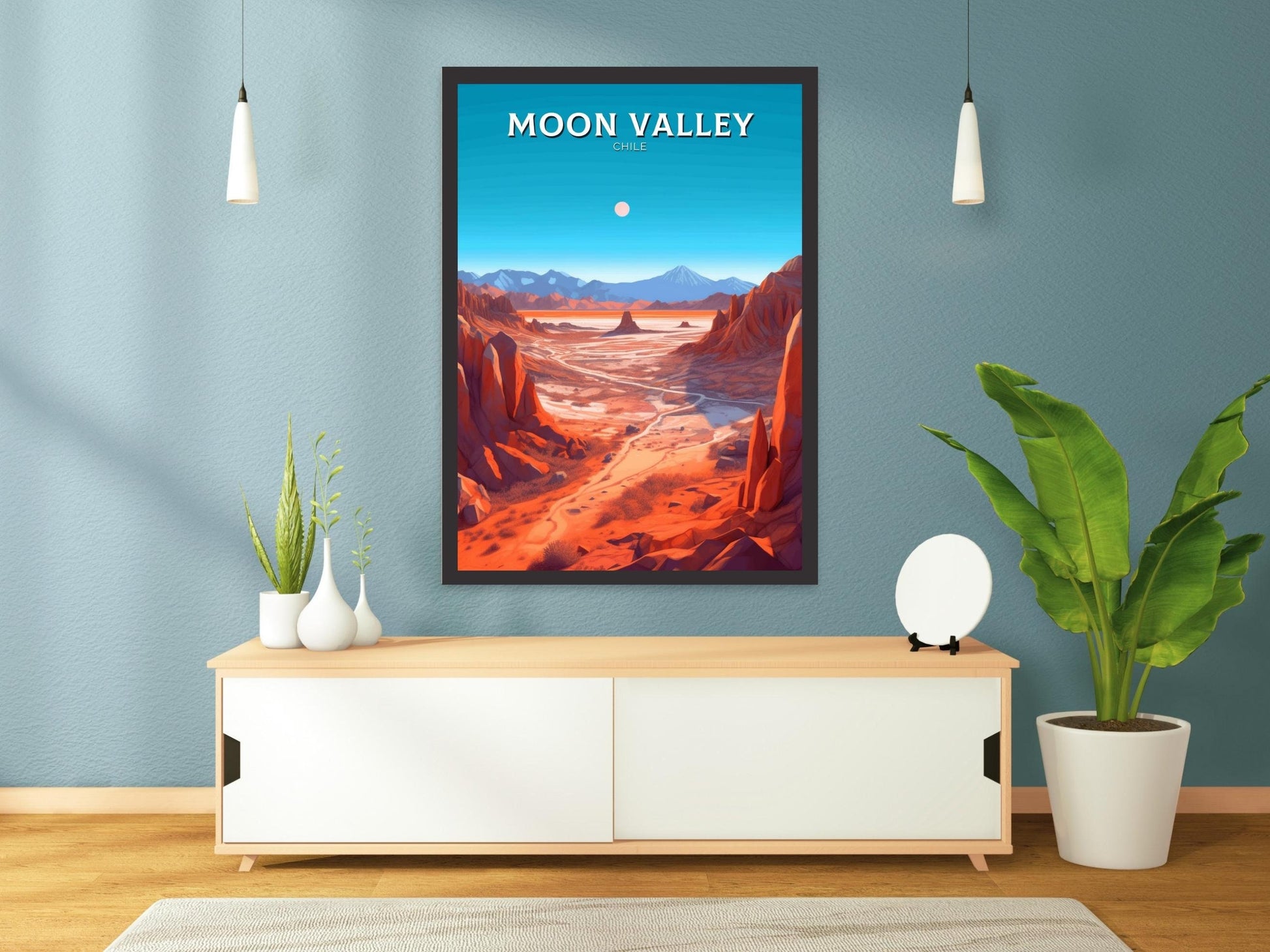 Moon Valley Travel Poster | Moon Valley Travel Print | Moon Valley Design | Moon Valley Wall Art | Moon Valley Painting | Chile Art ID 265