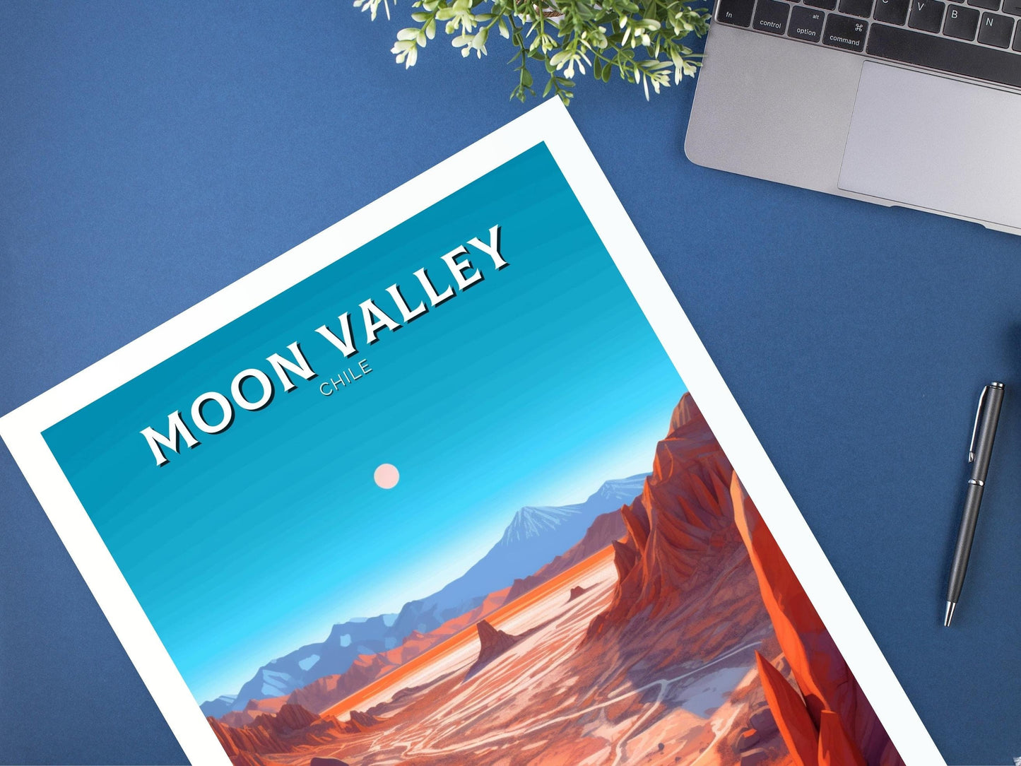 Moon Valley Travel Poster | Moon Valley Travel Print | Moon Valley Design | Moon Valley Wall Art | Moon Valley Painting | Chile Art ID 265