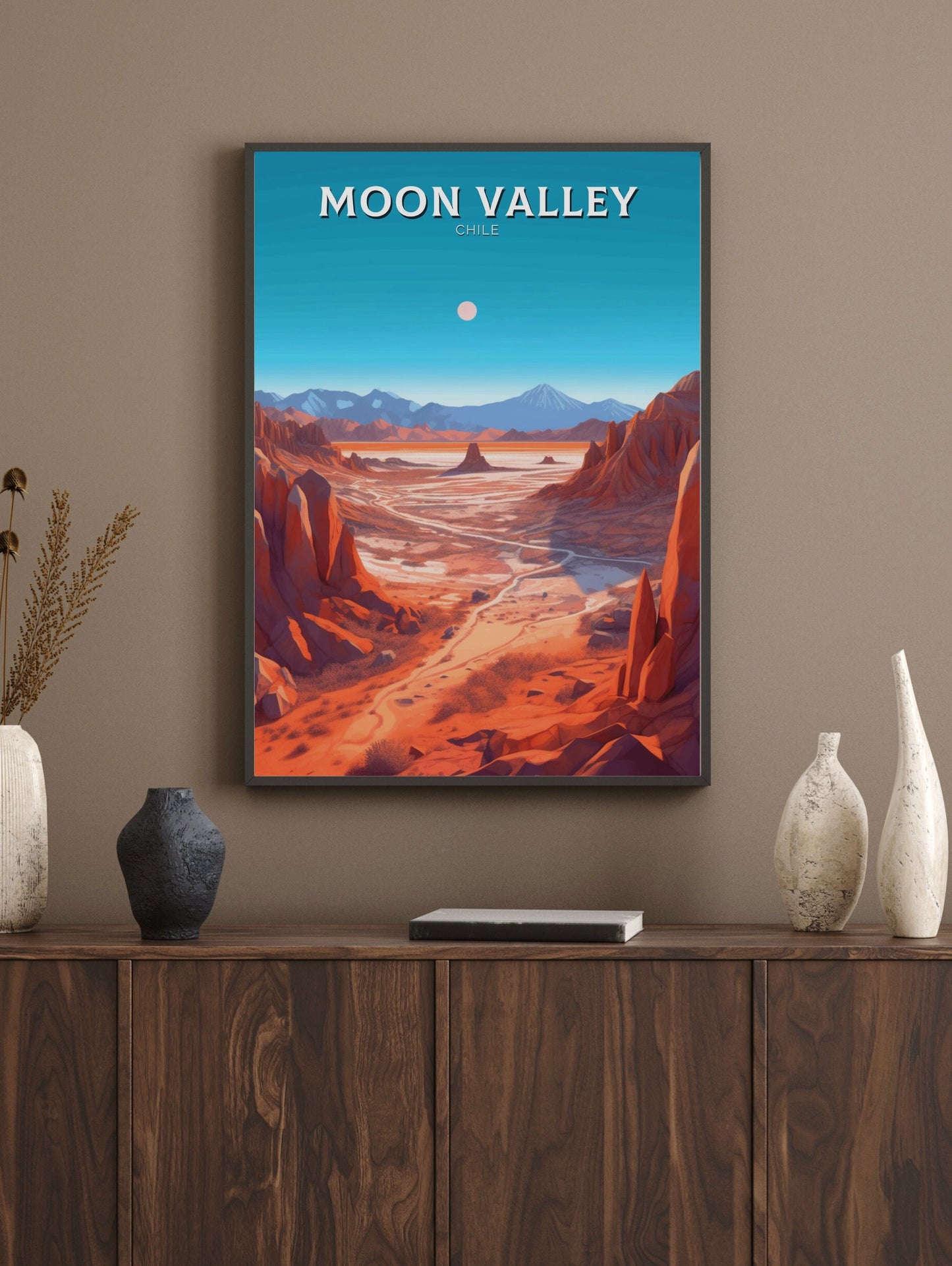 Moon Valley Travel Poster | Moon Valley Travel Print | Moon Valley Design | Moon Valley Wall Art | Moon Valley Painting | Chile Art ID 265