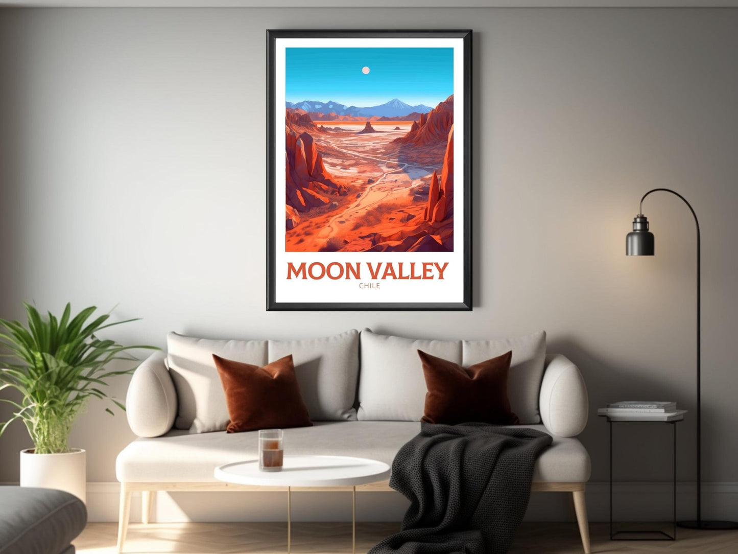 Moon Valley Travel Print | Moon Valley Travel Poster | Moon Valley Design | Moon Valley Wall Art | Moon Valley Painting | Chile Art ID 266