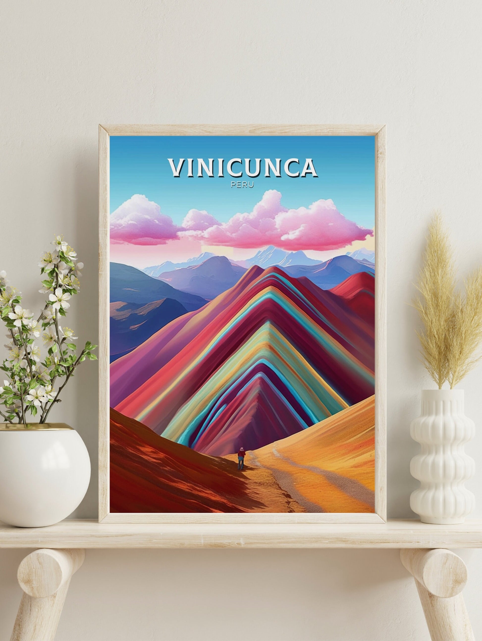 Vinicunca Travel Print | Vinicunca Travel Poster | Vinicunca Peru | Vinicunca Wall Art | Vinicunca Peru Painting | Rainbow Mountain ID 269