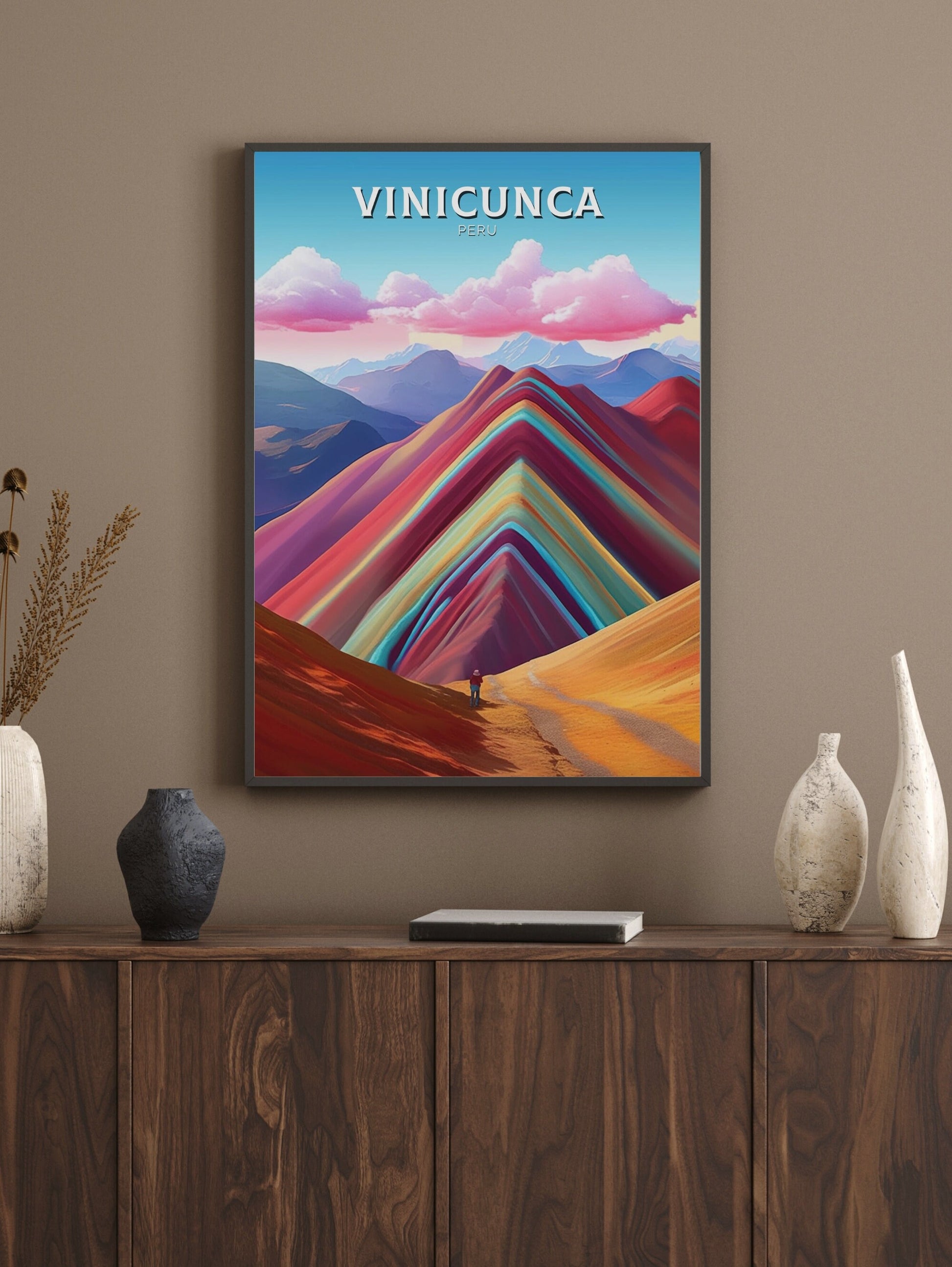 Vinicunca Travel Print | Vinicunca Travel Poster | Vinicunca Peru | Vinicunca Wall Art | Vinicunca Peru Painting | Rainbow Mountain ID 269