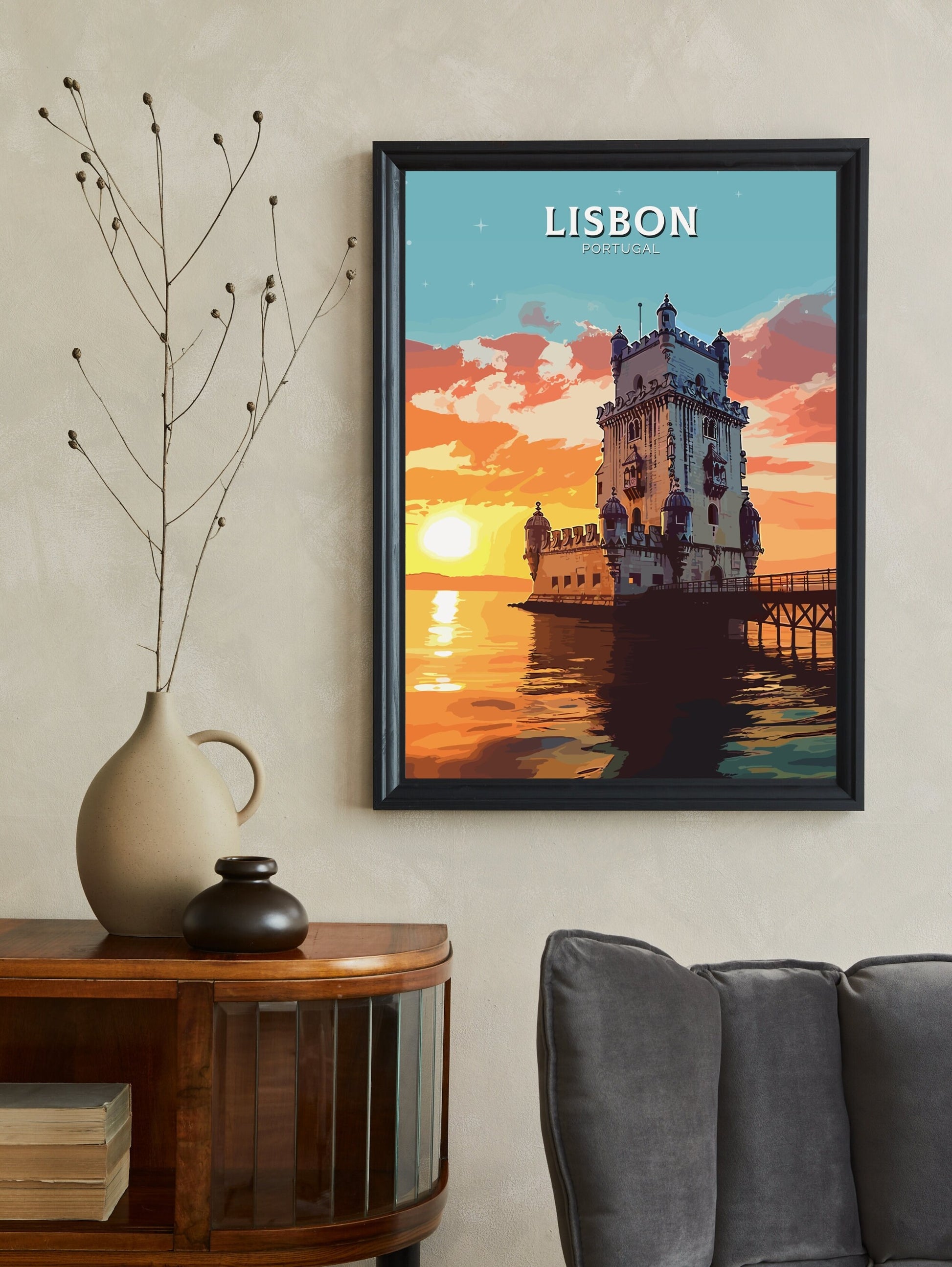 Lisbon Travel Print | Lisbon Travel Poster | Lisbon Illustration | Lisbon Wall Art | Portugal Print | Lisbon Painting | ID 271