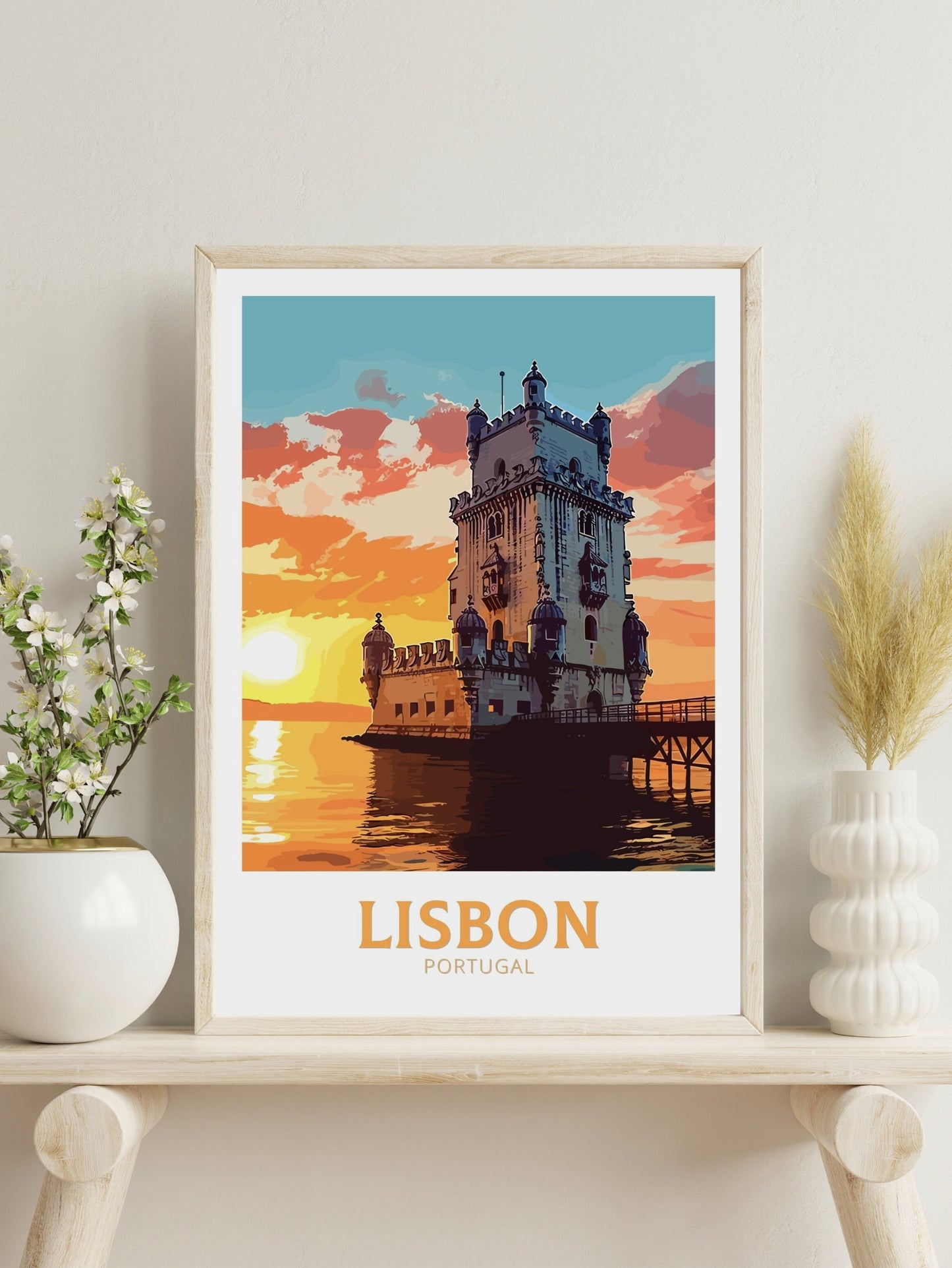 Lisbon Wall Art | Lisbon Travel Print | Lisbon Travel Poster | Lisbon Illustration | Portugal Print | Lisbon Painting | Belem Lisbon ID 272