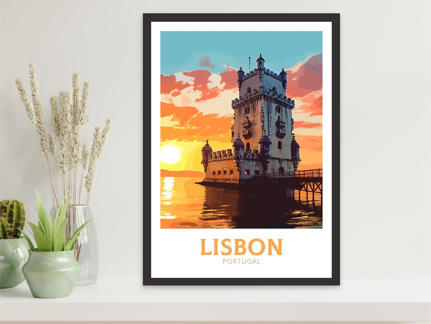 Lisbon Wall Art | Lisbon Travel Print | Lisbon Travel Poster | Lisbon Illustration | Portugal Print | Lisbon Painting | Belem Lisbon ID 272