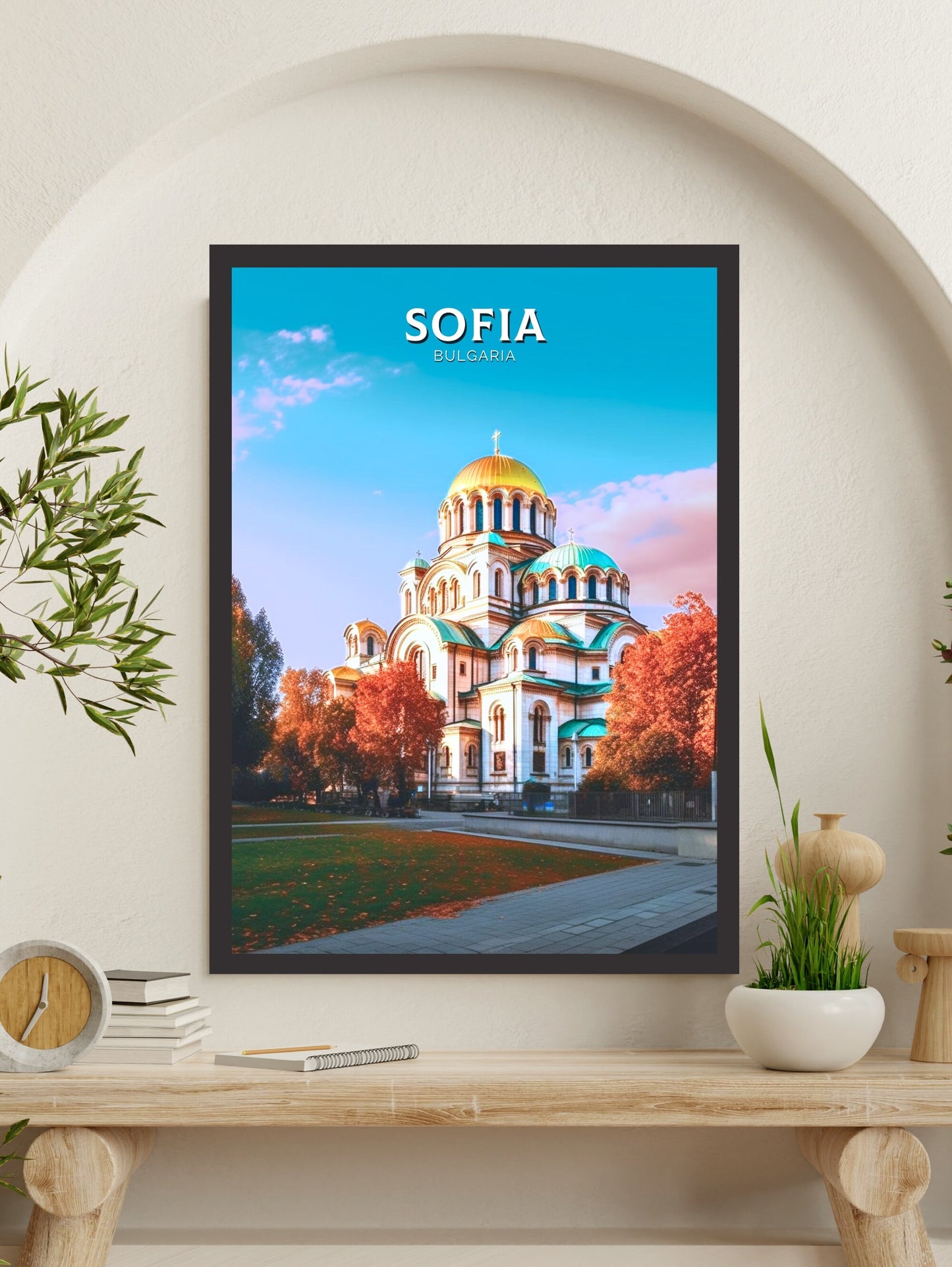 Sofia Travel Print | Sofia Illustration | Sofia Wall Art | Bulgaria Print | Sofia Travel Poster| Sofia Church Print | Alexandr Nevski ID 275