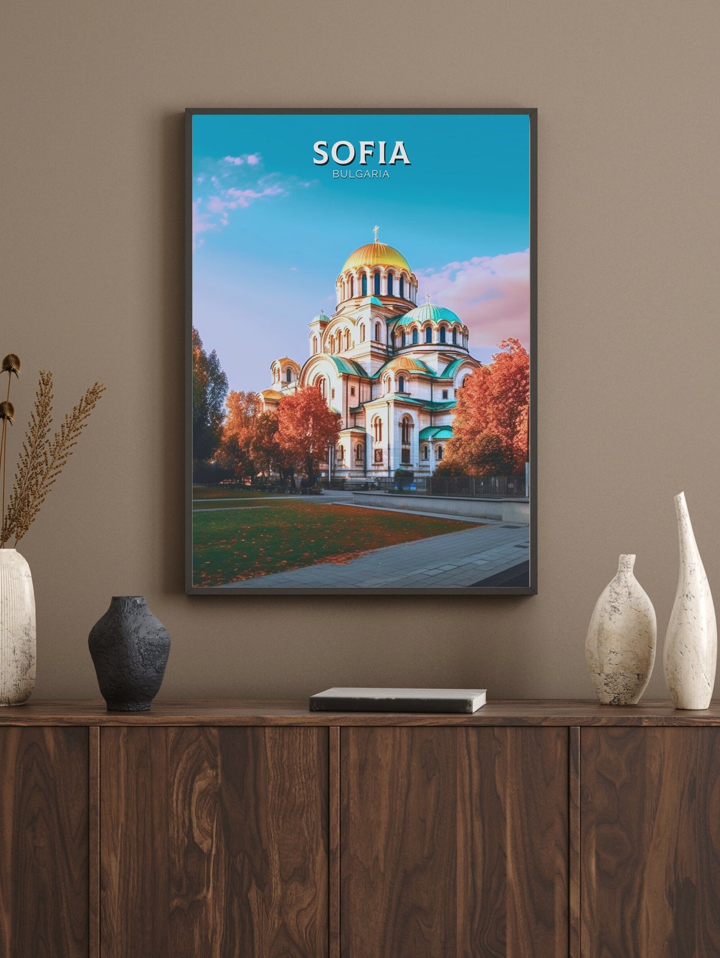 Sofia Travel Print | Sofia Illustration | Sofia Wall Art | Bulgaria Print | Sofia Travel Poster| Sofia Church Print | Alexandr Nevski ID 275