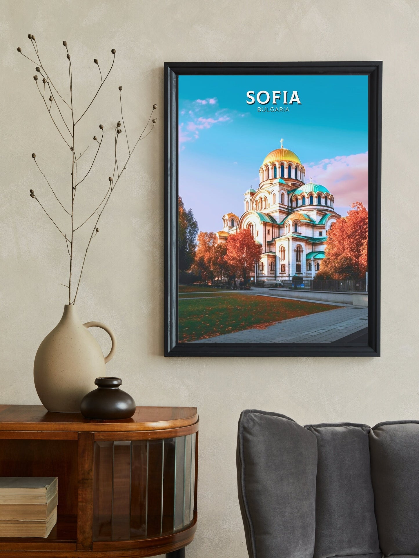 Sofia Travel Print | Sofia Illustration | Sofia Wall Art | Bulgaria Print | Sofia Travel Poster| Sofia Church Print | Alexandr Nevski ID 275