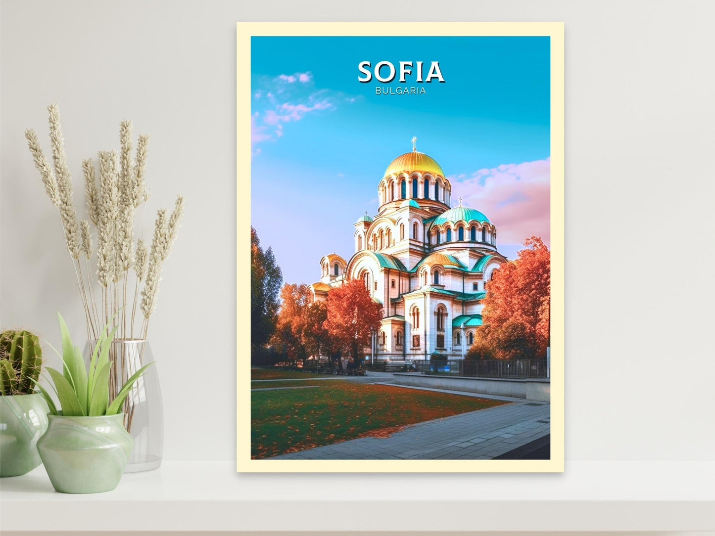 Sofia Travel Print | Sofia Illustration | Sofia Wall Art | Bulgaria Print | Sofia Travel Poster| Sofia Church Print | Alexandr Nevski ID 275