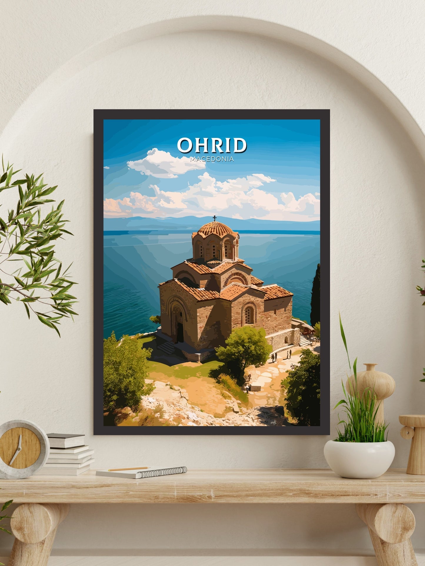 Ohrid Macedonia Travel Print | Ohrid Illustration | Ohrid Wall Art | Ohrid Print | Ohrid Travel Poster | Ohrid Church Print | ID 277