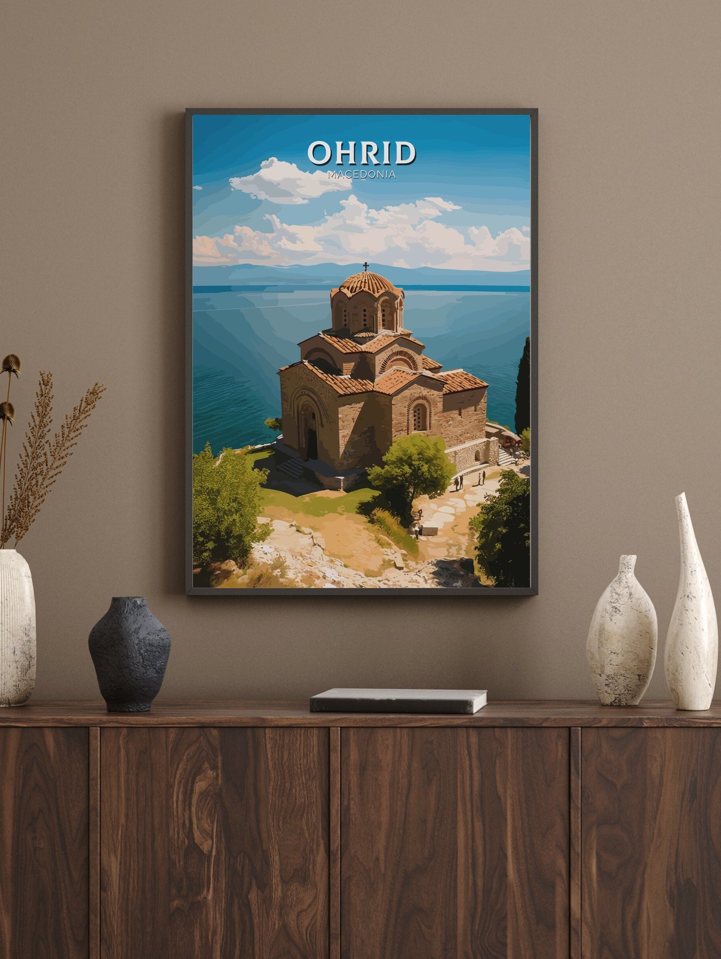 Ohrid Macedonia Travel Print | Ohrid Illustration | Ohrid Wall Art | Ohrid Print | Ohrid Travel Poster | Ohrid Church Print | ID 277