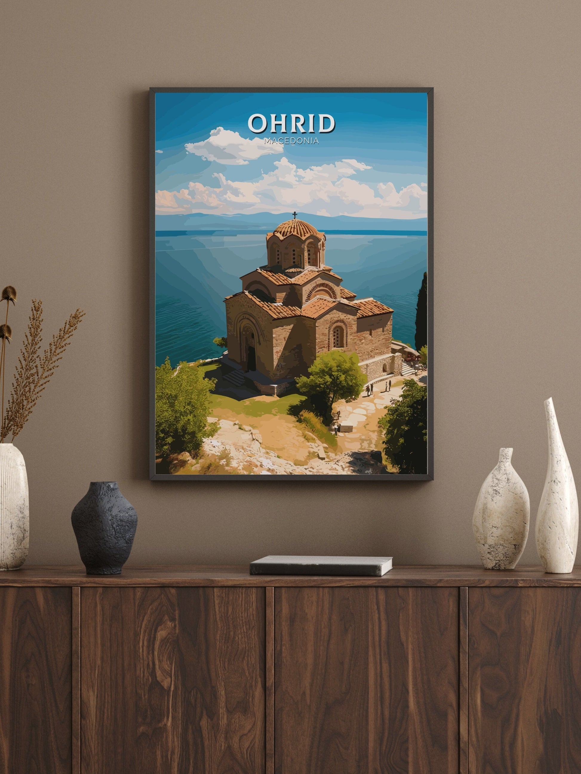 Ohrid Macedonia Travel Print | Ohrid Illustration | Ohrid Wall Art | Ohrid Print | Ohrid Travel Poster | Ohrid Church Print | ID 277