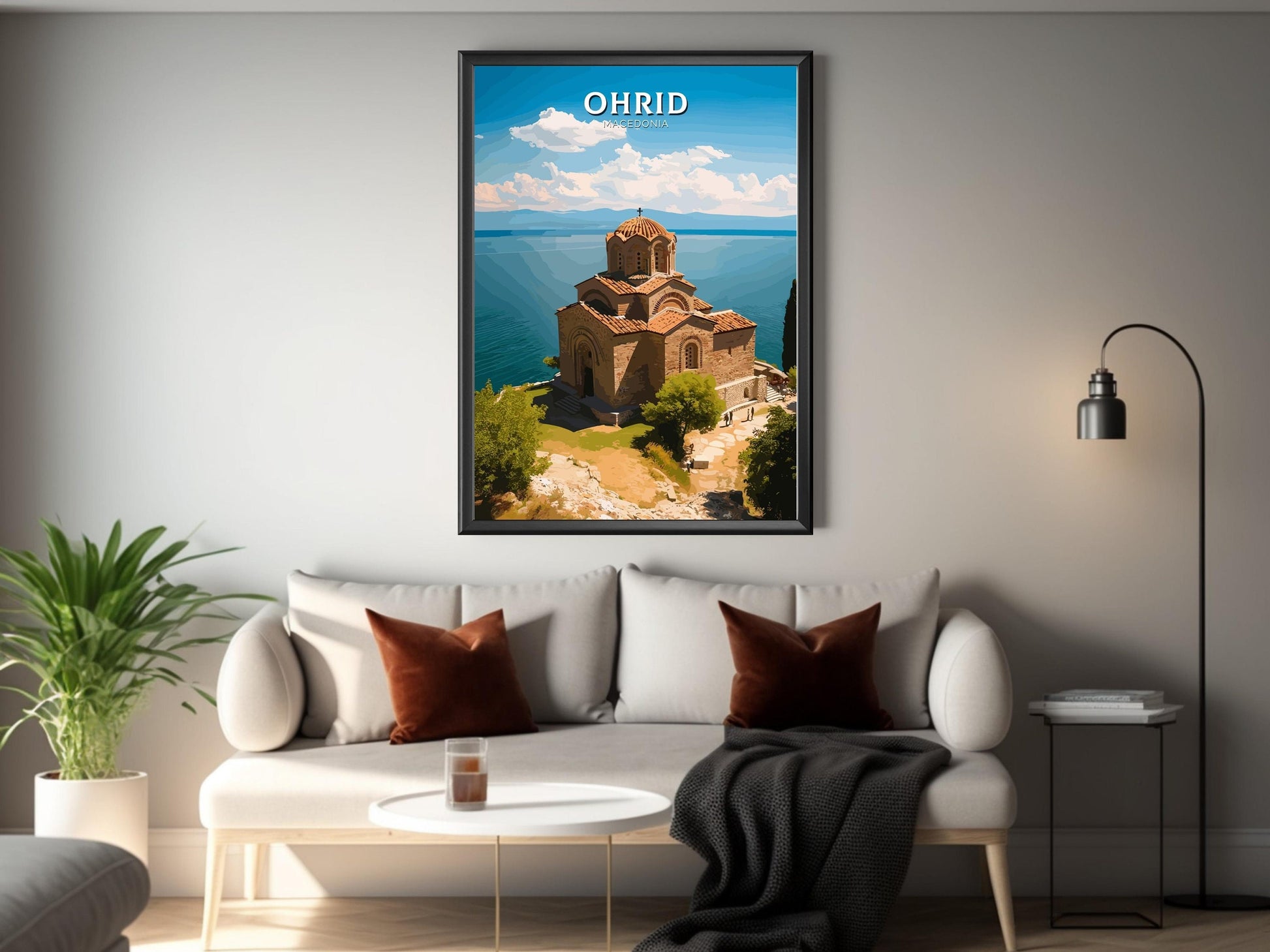 Ohrid Macedonia Travel Print | Ohrid Illustration | Ohrid Wall Art | Ohrid Print | Ohrid Travel Poster | Ohrid Church Print | ID 277