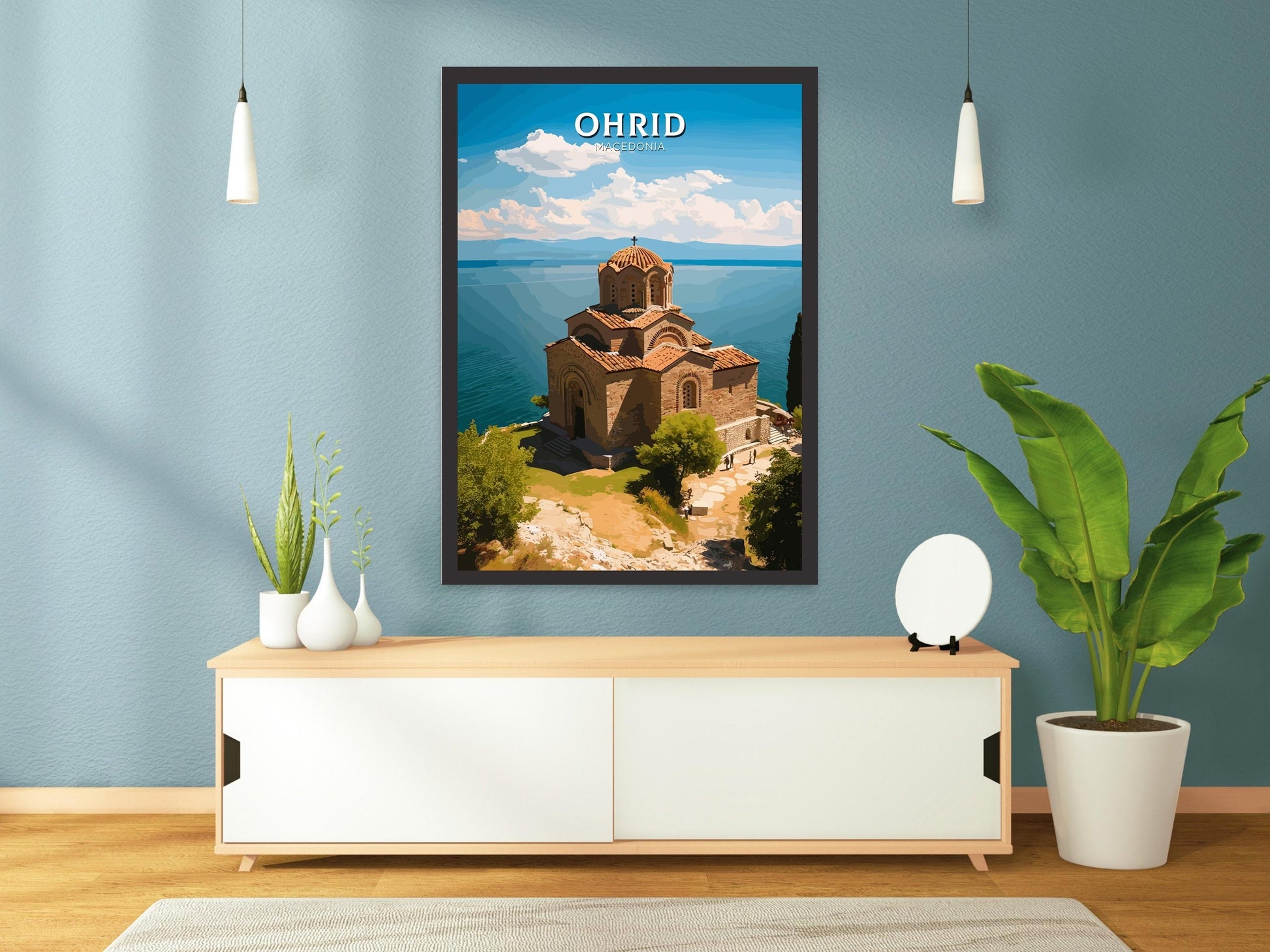 Ohrid Macedonia Travel Print | Ohrid Illustration | Ohrid Wall Art | Ohrid Print | Ohrid Travel Poster | Ohrid Church Print | ID 277