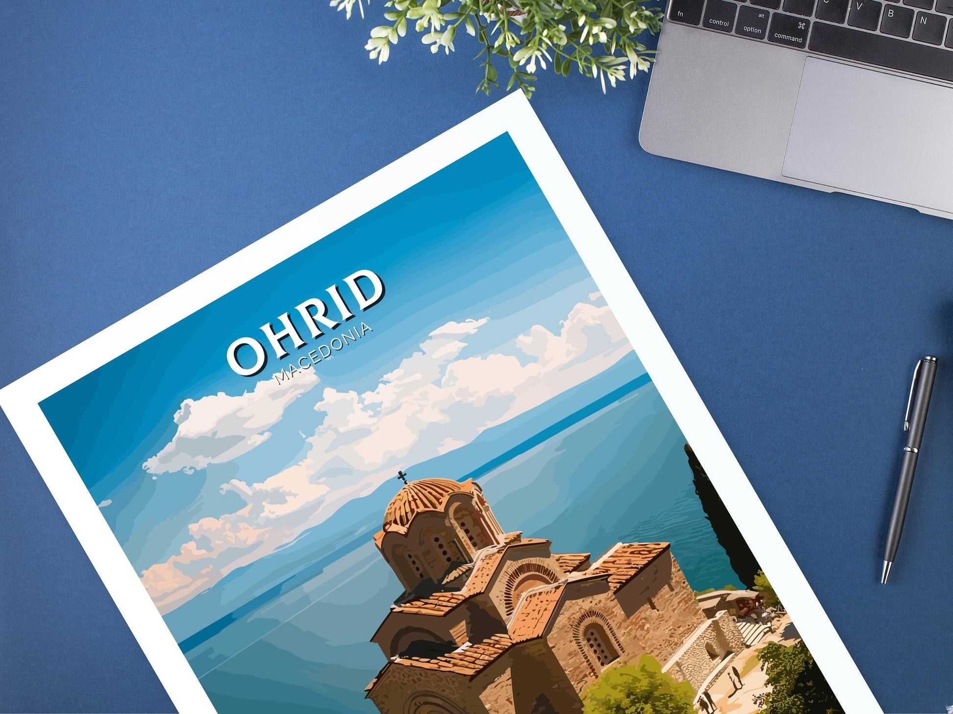 Ohrid Macedonia Travel Print | Ohrid Illustration | Ohrid Wall Art | Ohrid Print | Ohrid Travel Poster | Ohrid Church Print | ID 277