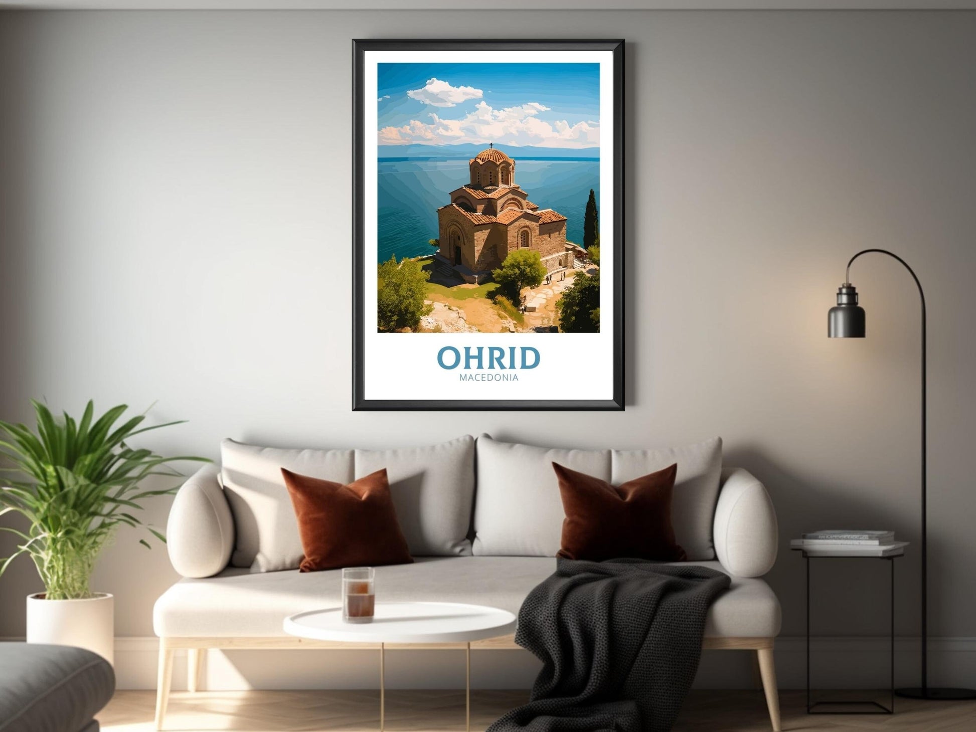 Ohrid Travel Poster | Ohrid Macedonia Travel Print | Ohrid Illustration | Ohrid Wall Art | Ohrid Print | Ohrid Church Print | ID 278