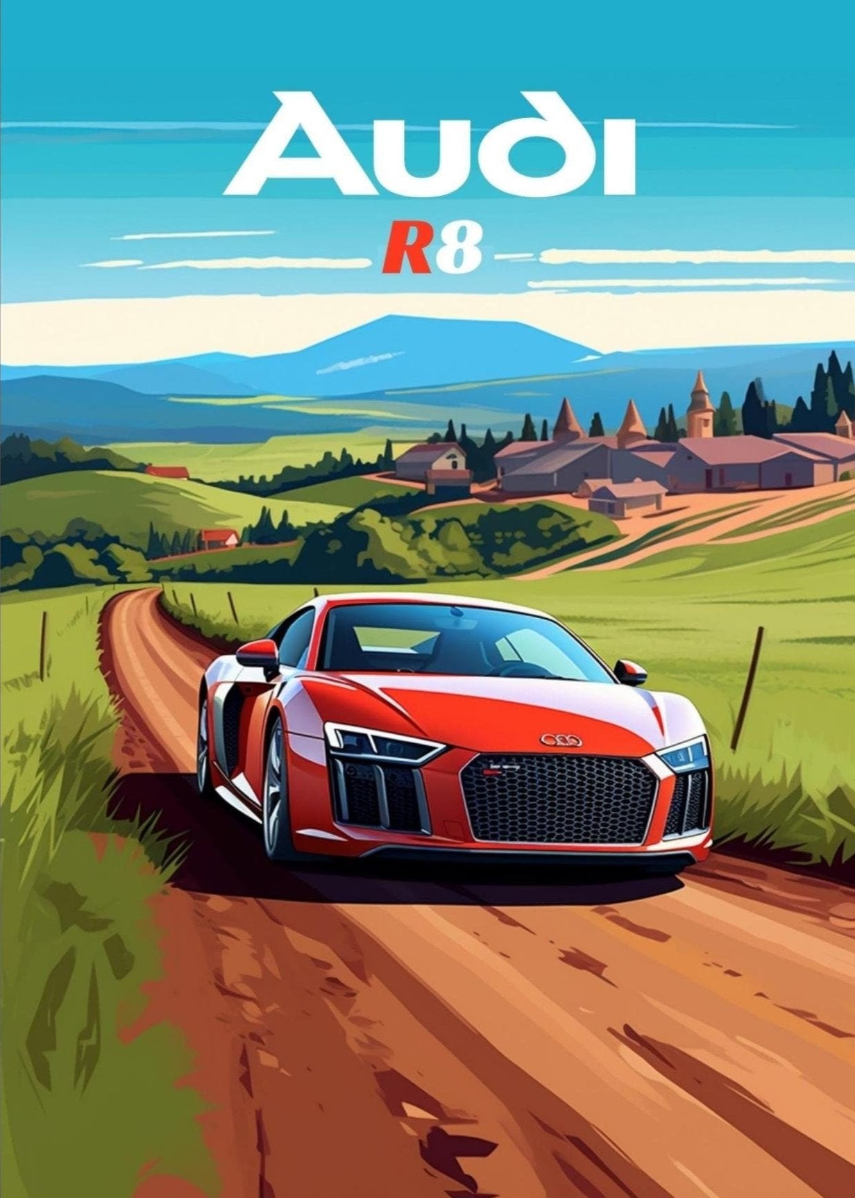 Audi R8 Car Poster