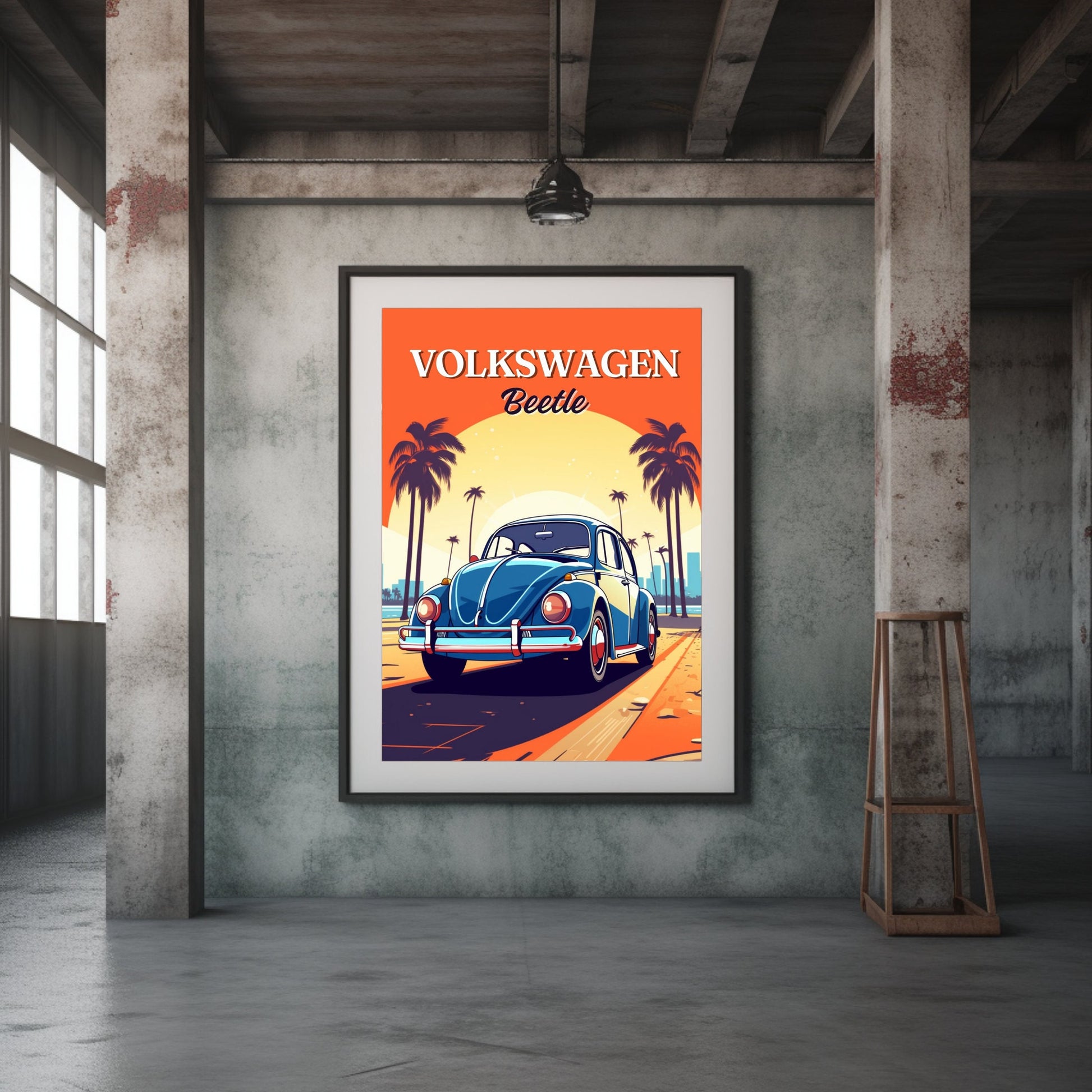 Volkswagen Beetle Poster, 1950s