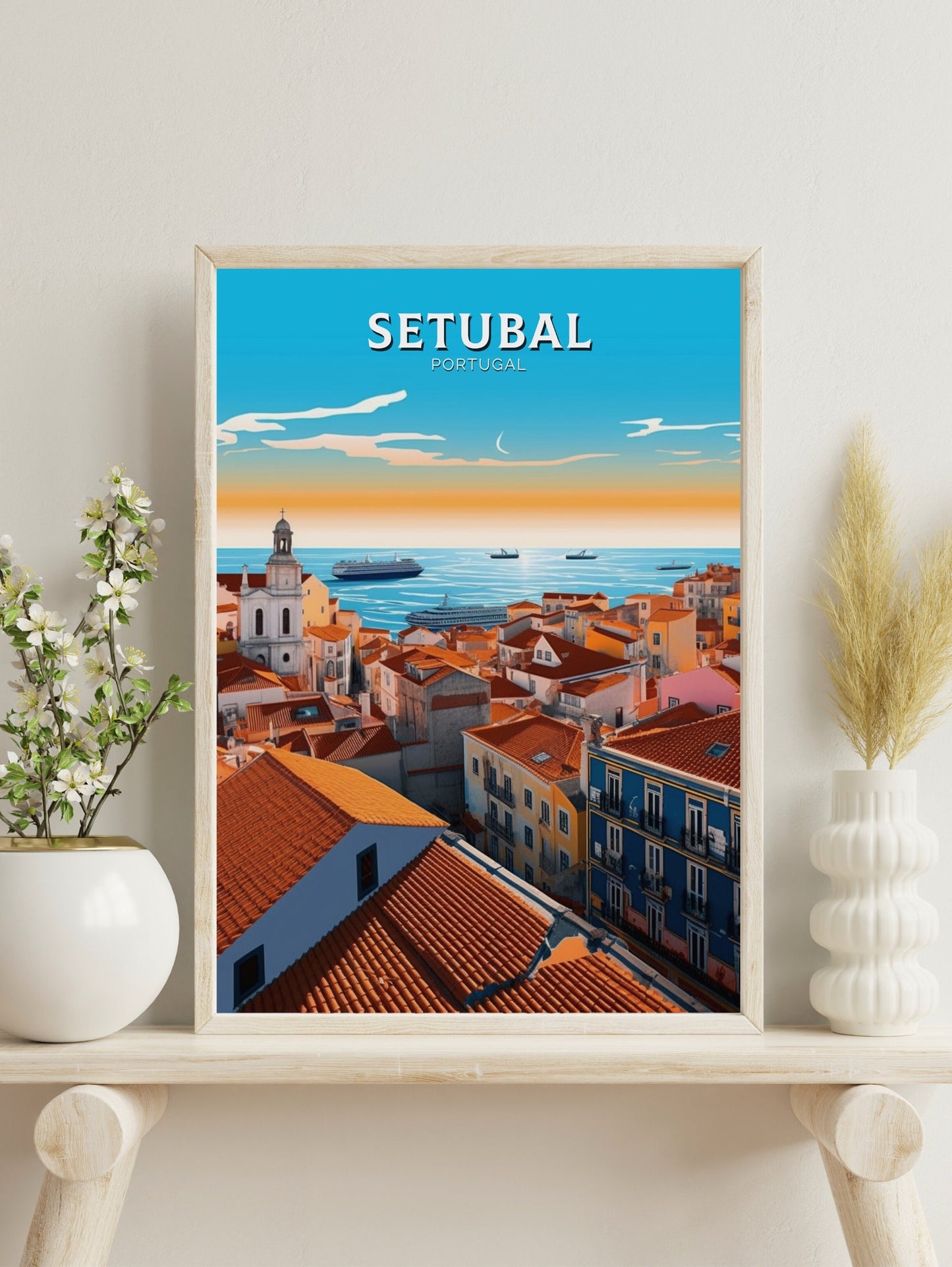 Setubal Portugal Travel Print | Setubal Illustration | Setubal Wall Art | Setubal Print | Setubal Print | Setubal Print Painting | ID 241