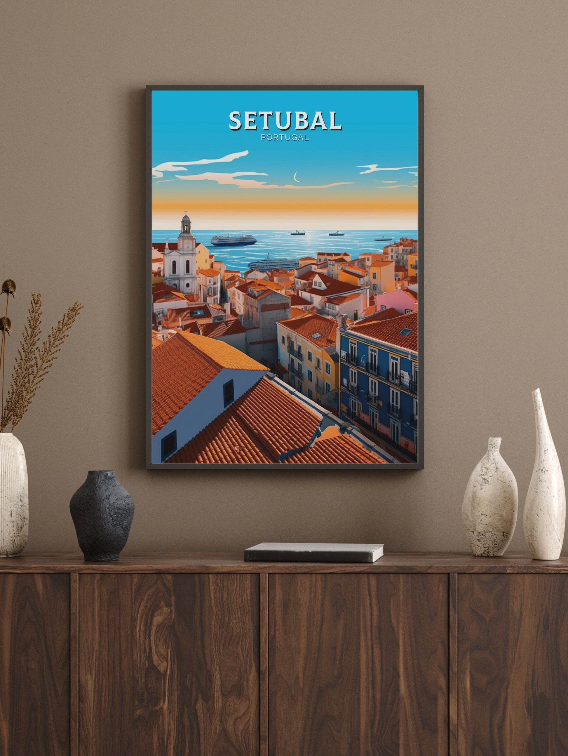 Setubal Portugal Travel Print | Setubal Illustration | Setubal Wall Art | Setubal Print | Setubal Print | Setubal Print Painting | ID 241