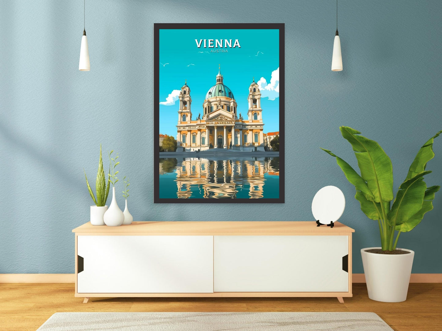 Vienna Travel Poster | Vienna Print | Vienna Illustration | Vienna Wall Art | Vienna Austria Print | Vienna Home Decor | Karlskirche ID 246