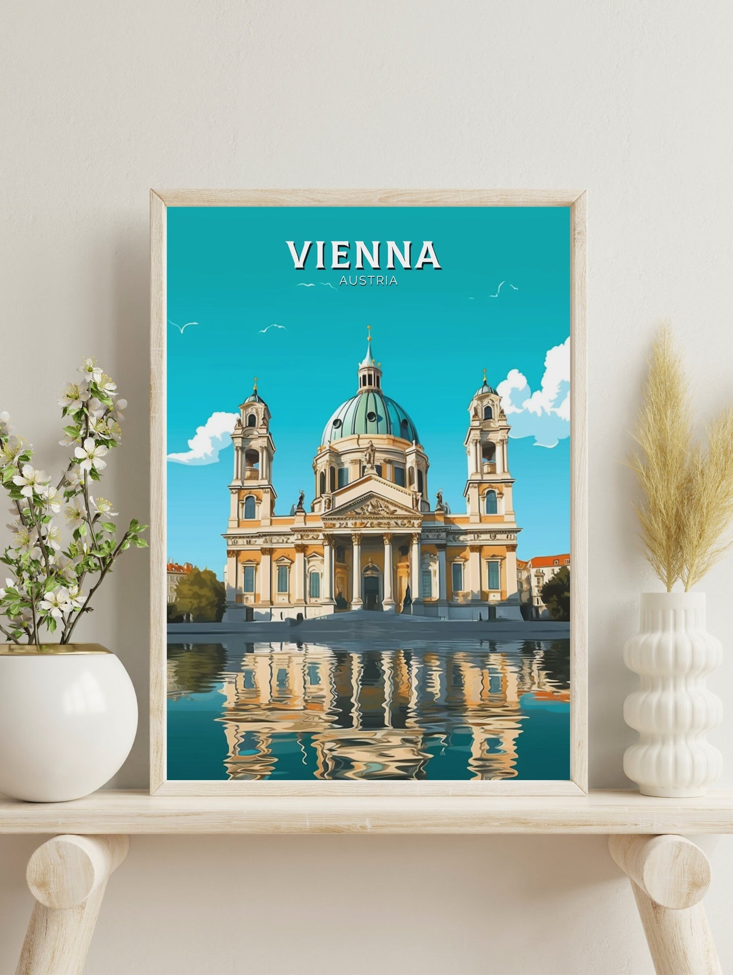 Vienna Travel Poster | Vienna Print | Vienna Illustration | Vienna Wall Art | Vienna Austria Print | Vienna Home Decor | Karlskirche ID 246