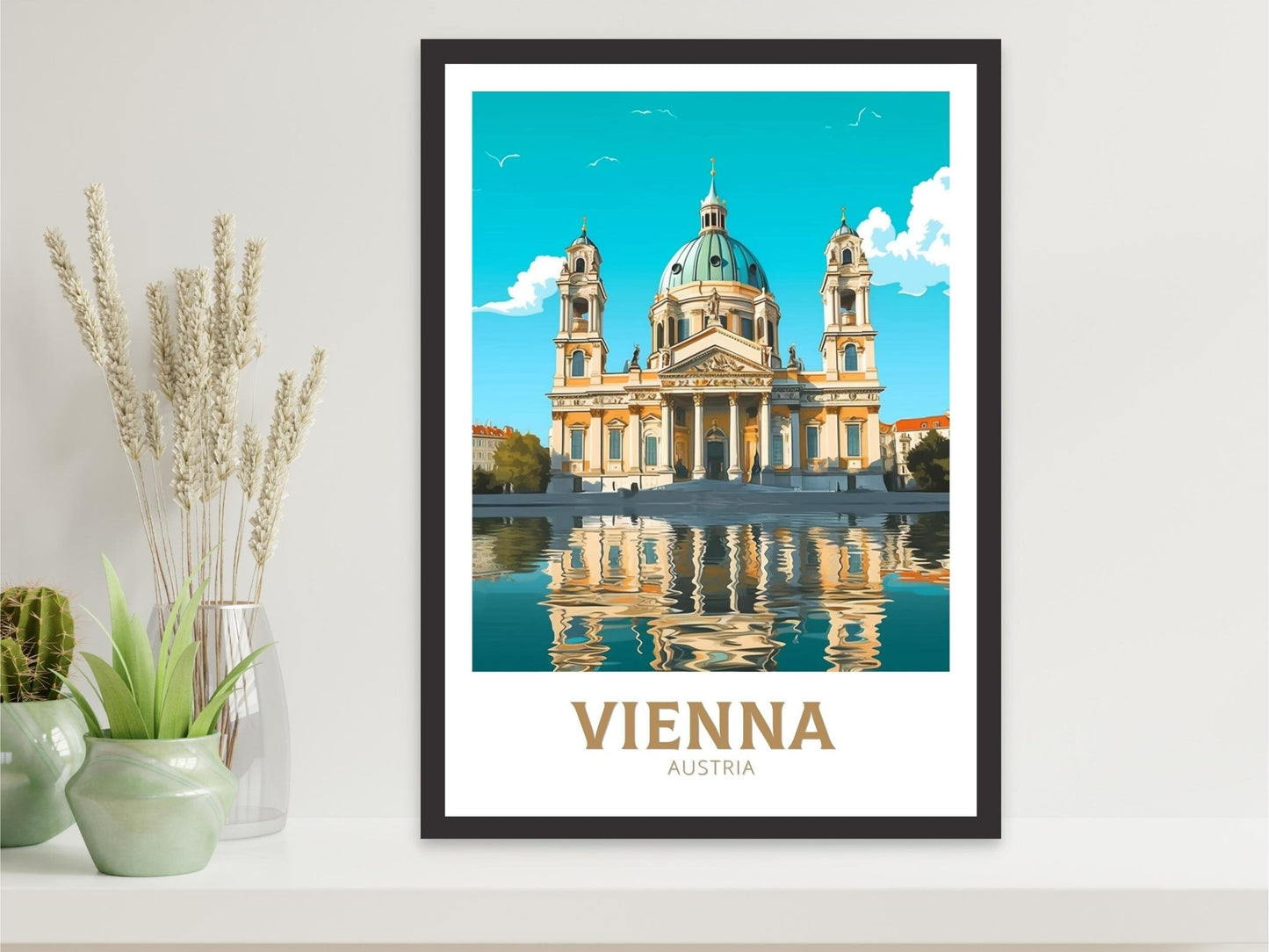 Vienna Print | Vienna Travel Poster | Vienna Illustration | Vienna Wall Art | Vienna Austria Print | Vienna Home Decor | Karlskirche ID 247