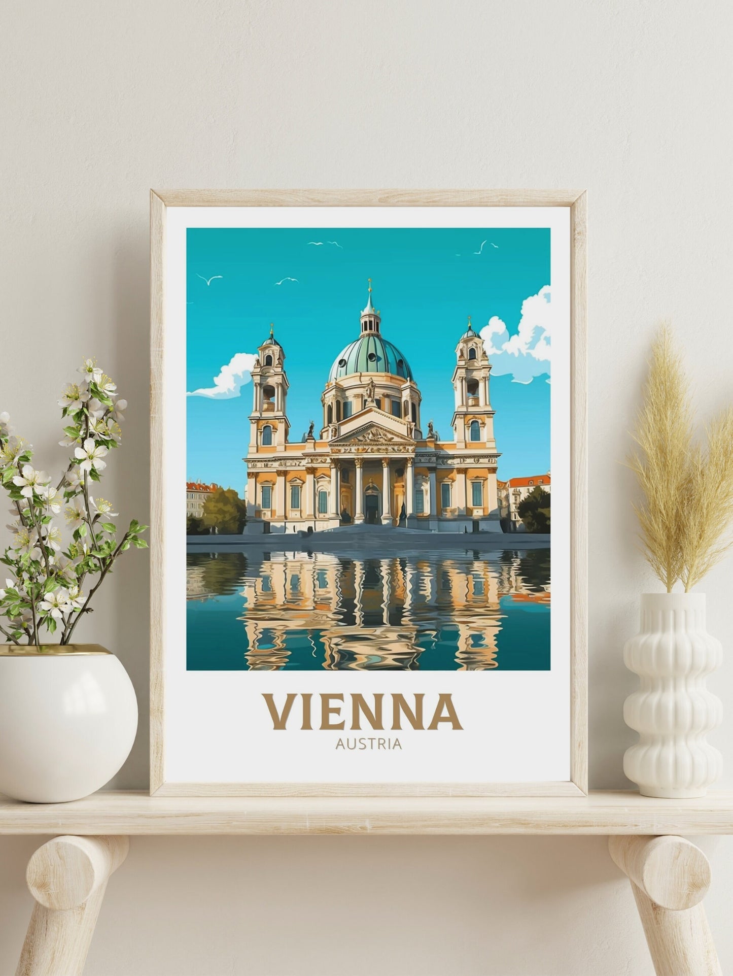 Vienna Print | Vienna Travel Poster | Vienna Illustration | Vienna Wall Art | Vienna Austria Print | Vienna Home Decor | Karlskirche ID 247