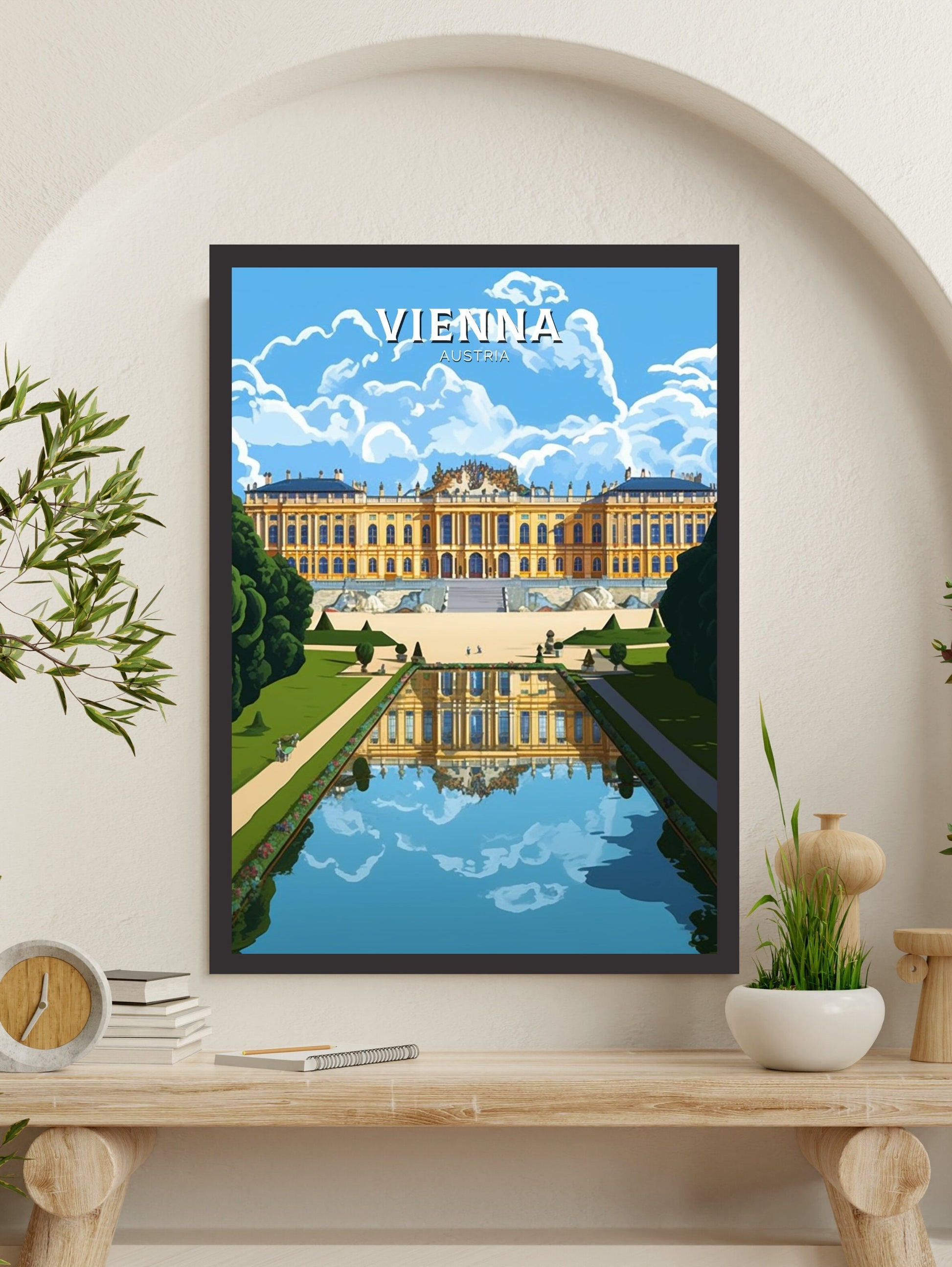 Vienna Travel Print | Vienna Poster | Vienna Wall Art | Vienna Illustration | Vienna Austria Print | Vienna Home Decor | Schönbrunn ID 248