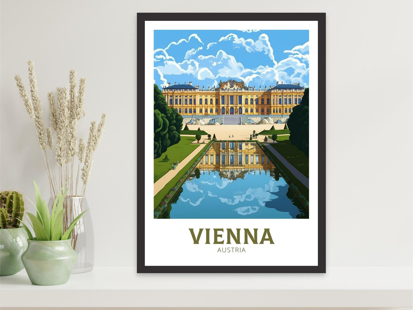 Vienna Austria Travel Print | Vienna Art | Vienna Poster | Vienna Wall Art | Vienna Illustration | Vienna Home Decor | Schönbrunn ID 249