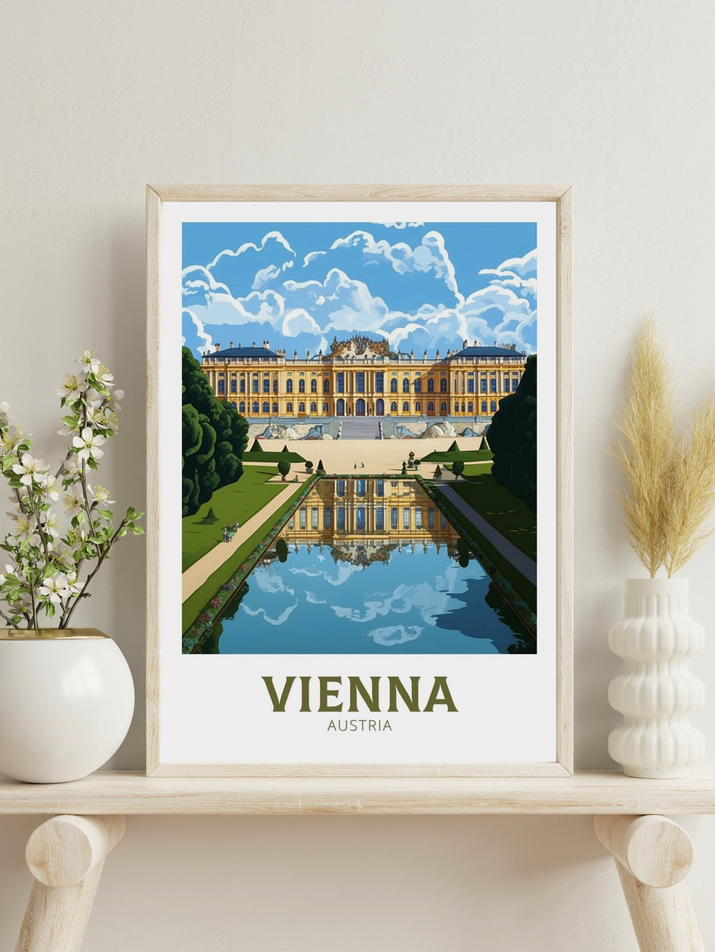 Vienna Austria Travel Print | Vienna Art | Vienna Poster | Vienna Wall Art | Vienna Illustration | Vienna Home Decor | Schönbrunn ID 249