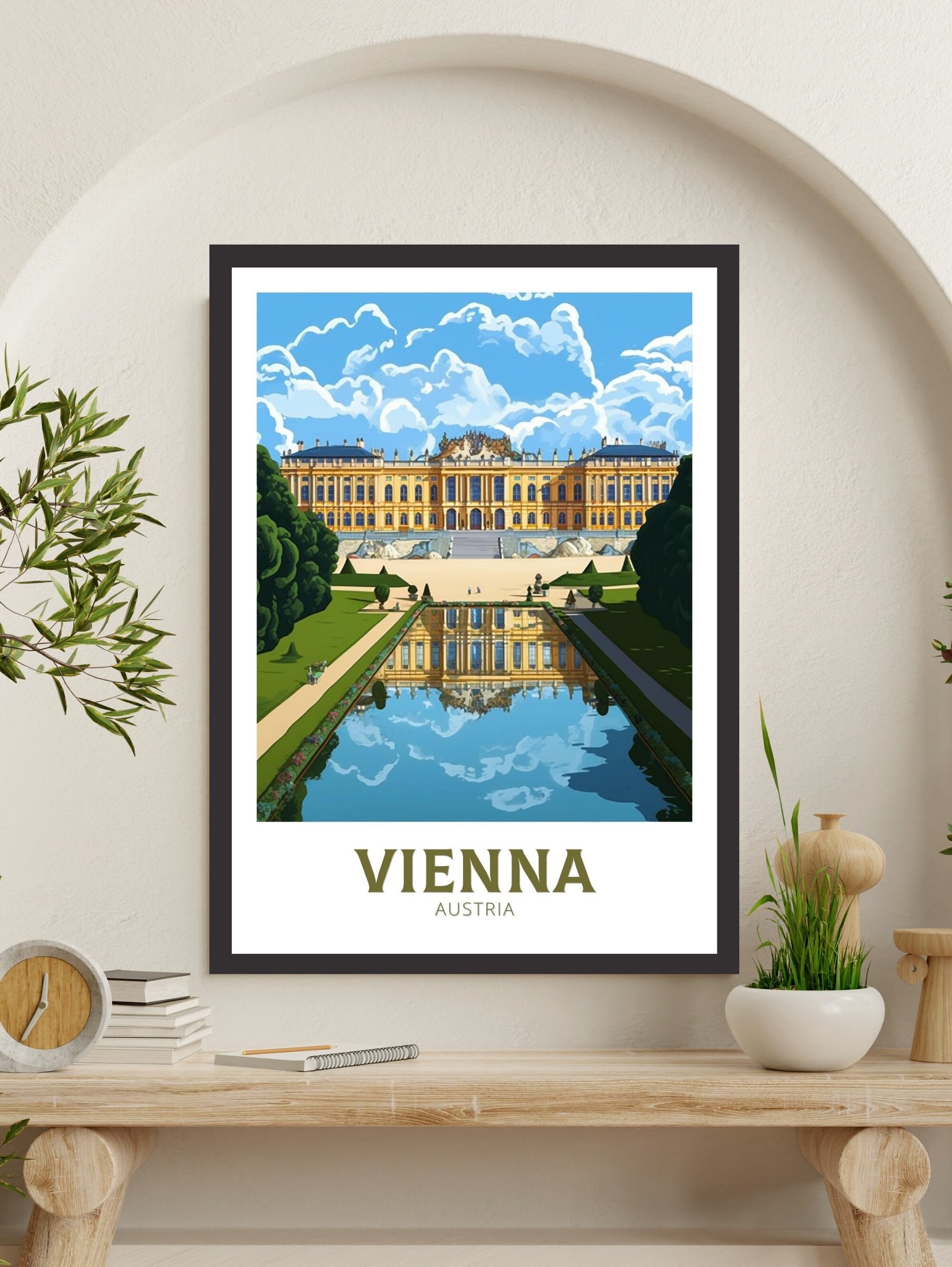 Vienna Austria Travel Print | Vienna Art | Vienna Poster | Vienna Wall Art | Vienna Illustration | Vienna Home Decor | Schönbrunn ID 249