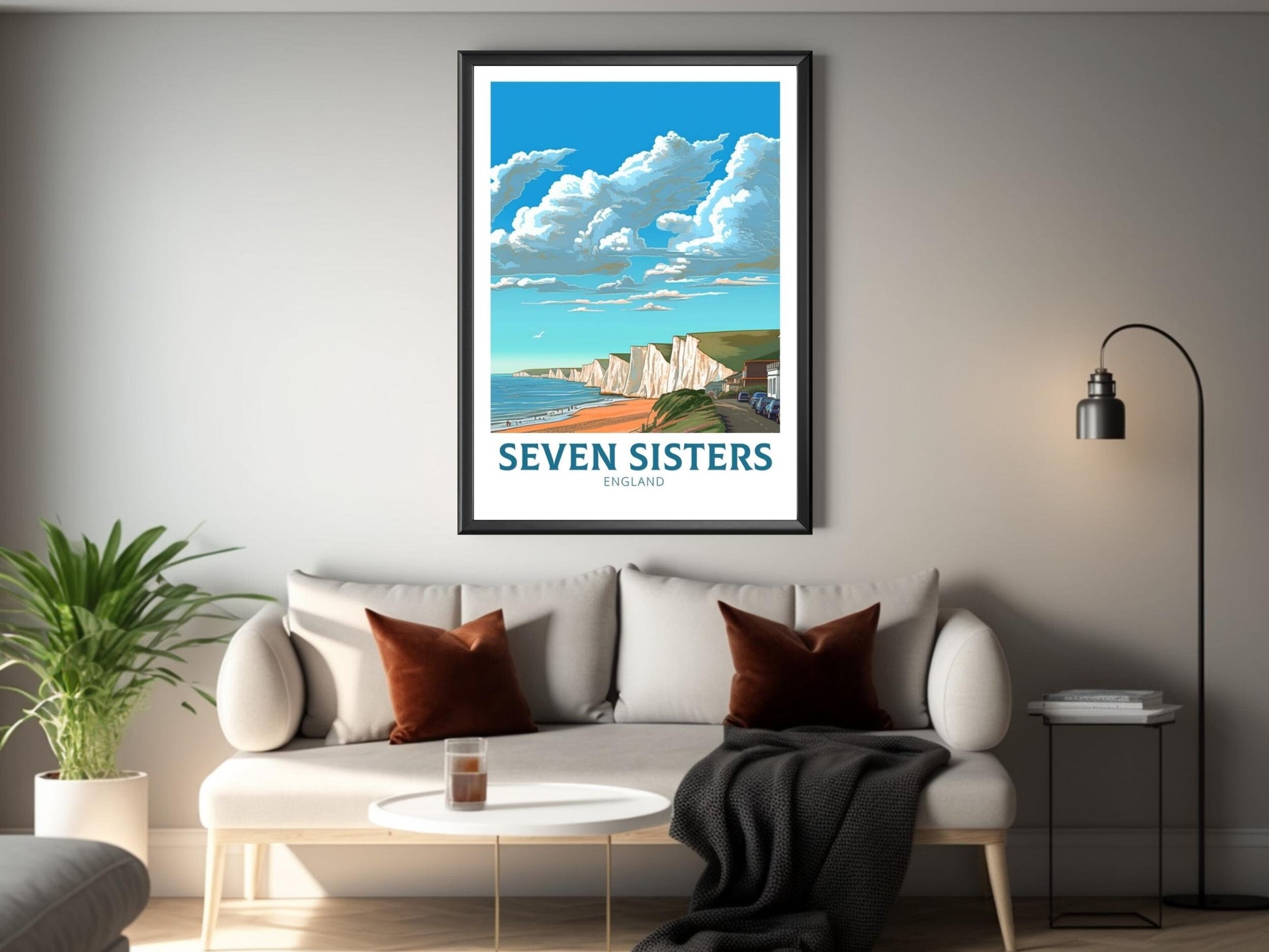 Seven Sisters Travel Print | Seven Sisters Travel Poster | Seven Sisters Wall Art | England Print | England Home Decor | Travel gift ID 284