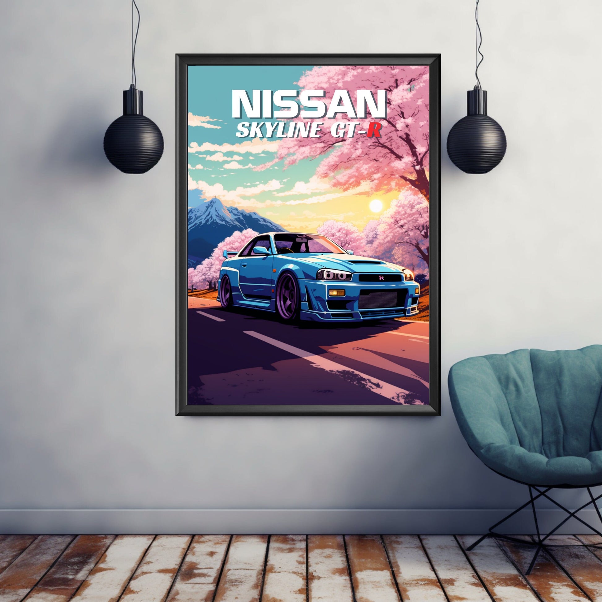 1990s Nissan Skyline GT-R R34 Poster