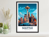 Seattle Print | Seattle Poster | Seattle Illustration | Seattle Painting | Seattle Wall Art | City Landscape | Seattle Travel Print | ID 385