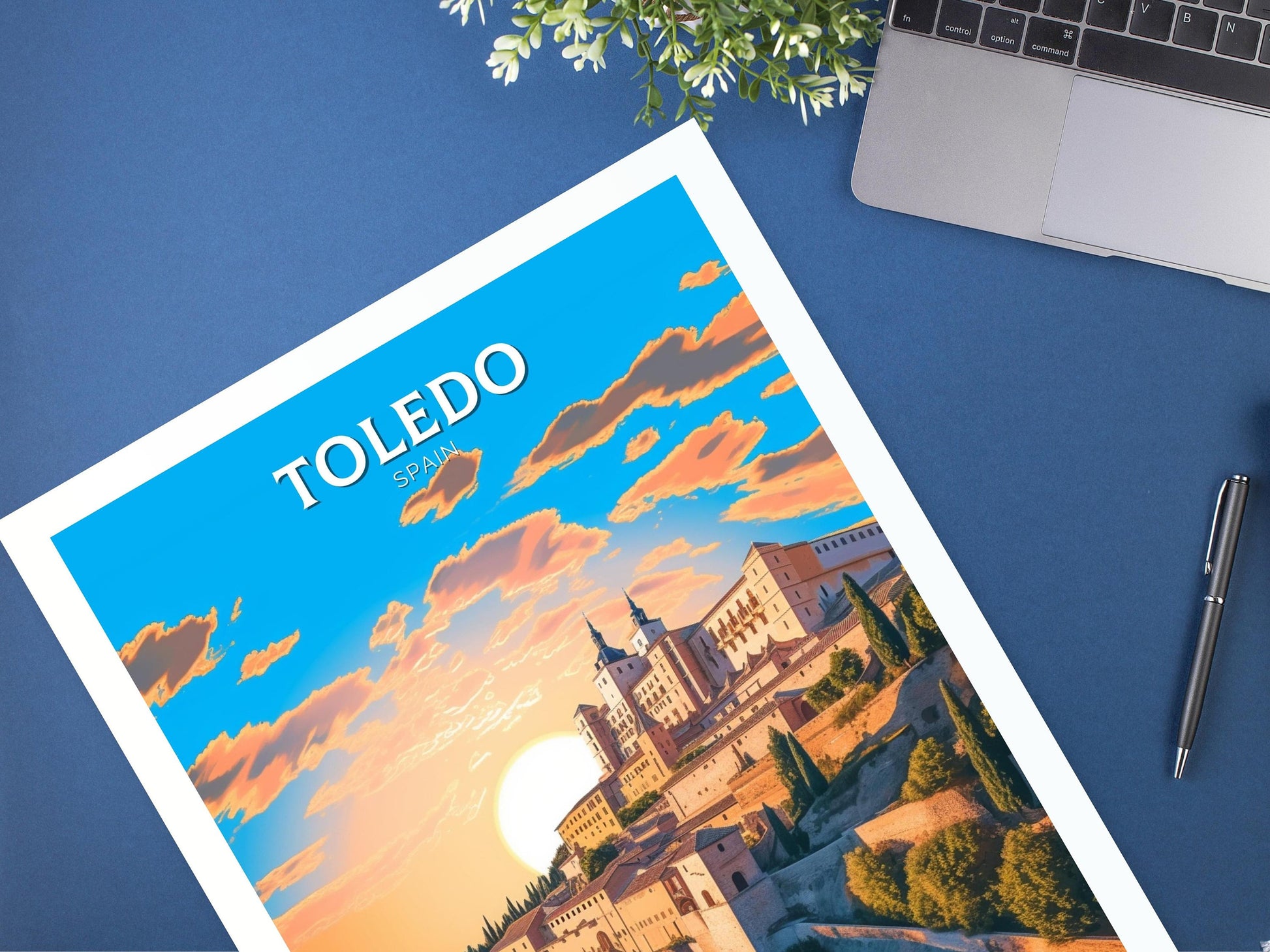 Toledo Travel Print | Toledo Illustration | Toledo Wall Art | Spain Print | Toledo Print | Toledo Spain Painting | Toledo Design | ID 287