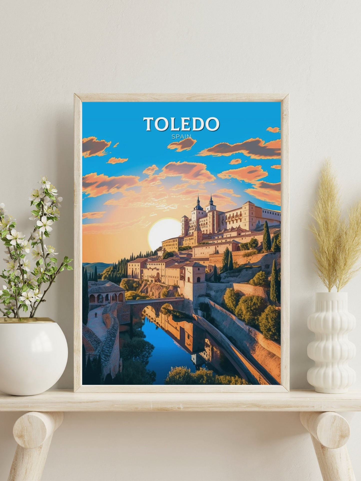 Toledo Travel Print | Toledo Illustration | Toledo Wall Art | Spain Print | Toledo Print | Toledo Spain Painting | Toledo Design | ID 287