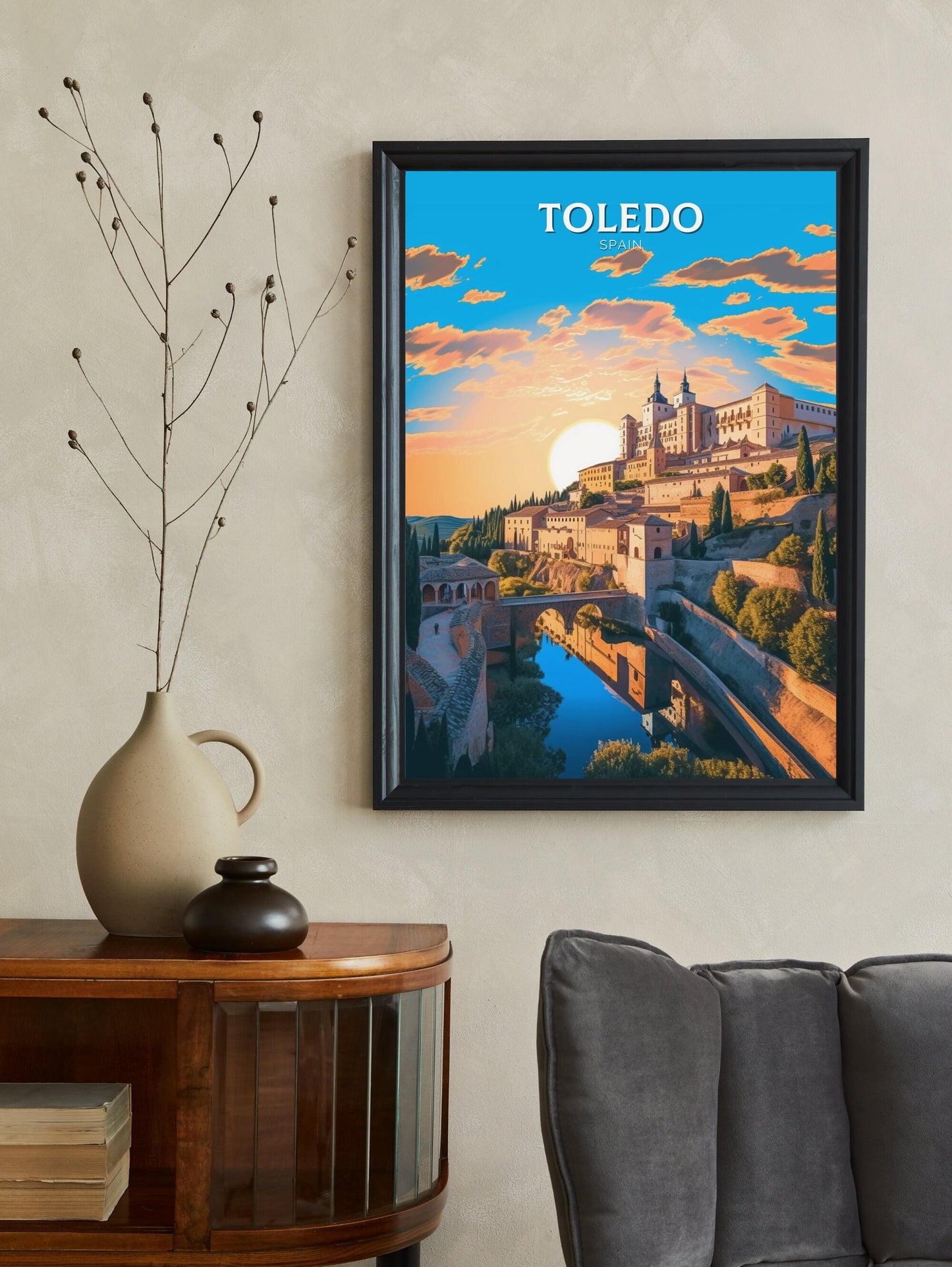 Toledo Travel Print | Toledo Illustration | Toledo Wall Art | Spain Print | Toledo Print | Toledo Spain Painting | Toledo Design | ID 287