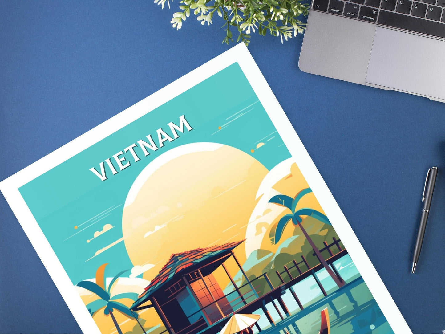 Vietnam Travel Print | Vietnam Print | Vietnam Illustration | Vietnam Wall Art | Asia Print | Vietnam Wall Art | Vietnam Poster | ID 289