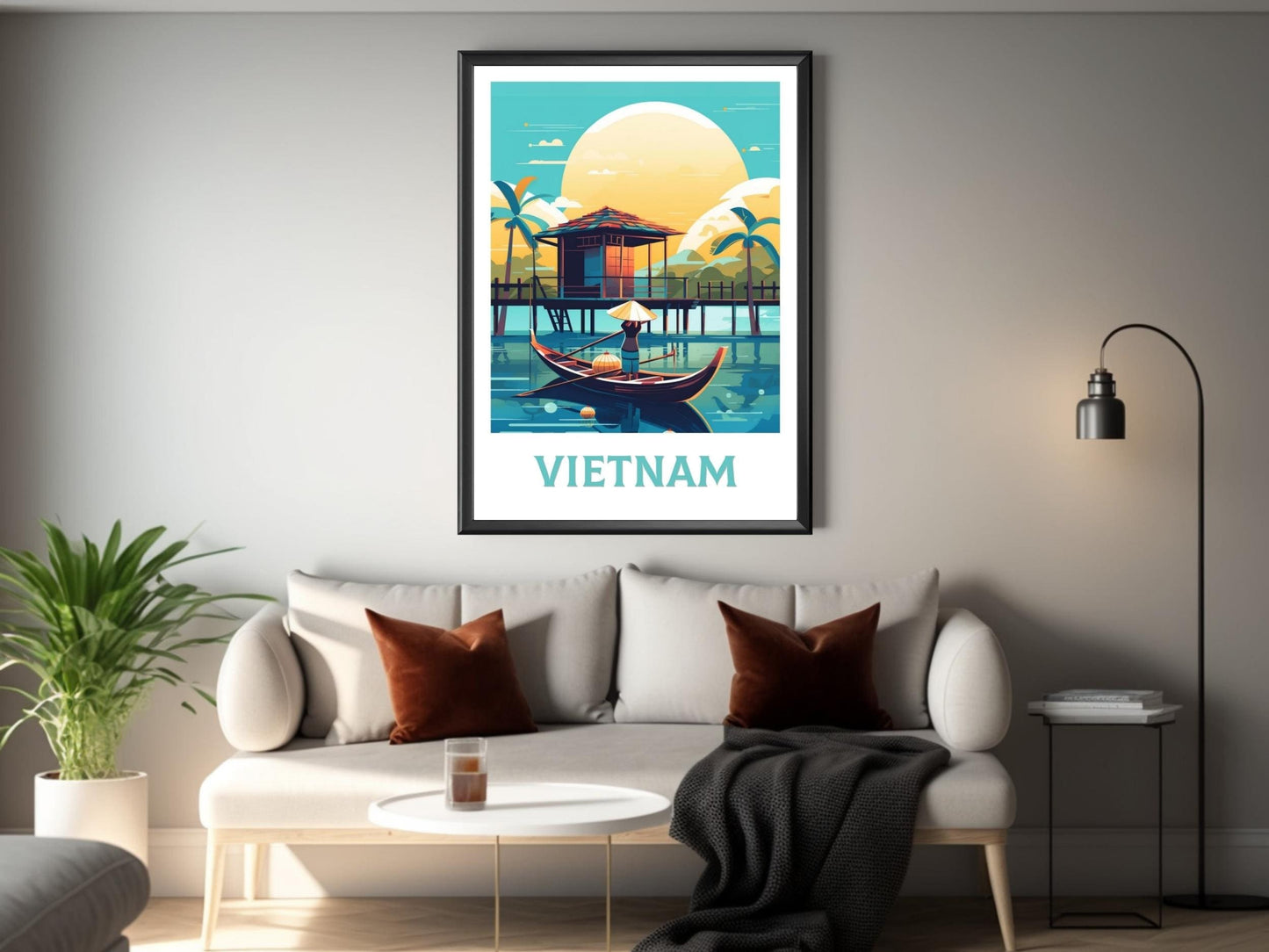 Vietnam Poster | Vietnam Travel Print | Vietnam Illustration | Vietnam Wall Art | Asia Print | Vietnam Wall Art | Vietnam Poster | ID 290