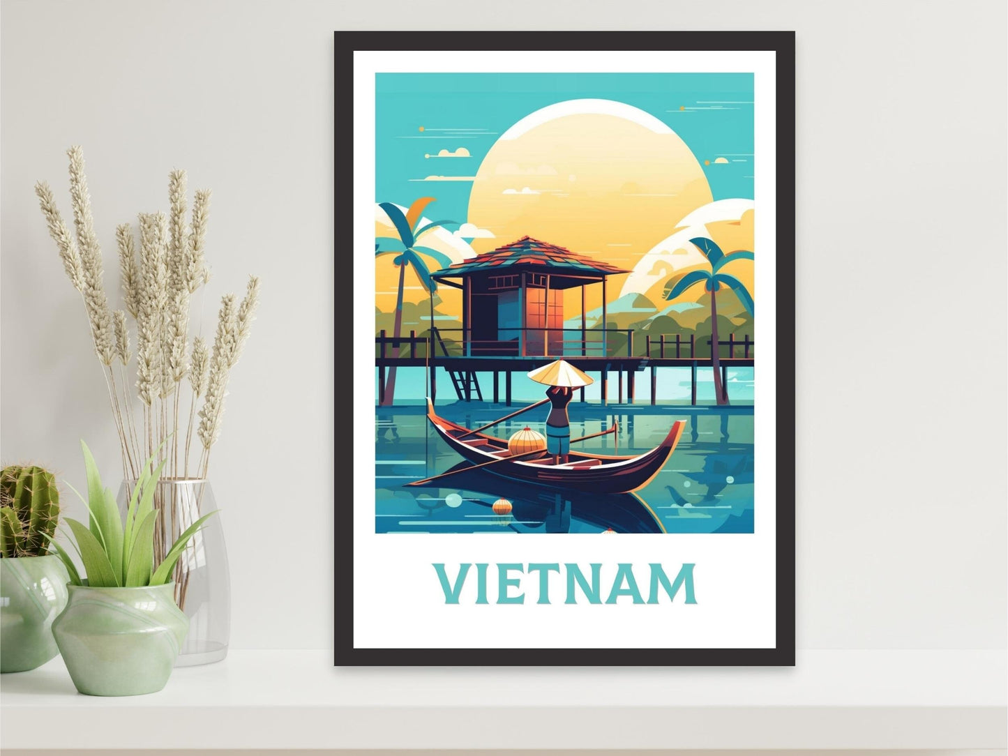 Vietnam Poster | Vietnam Travel Print | Vietnam Illustration | Vietnam Wall Art | Asia Print | Vietnam Wall Art | Vietnam Poster | ID 290