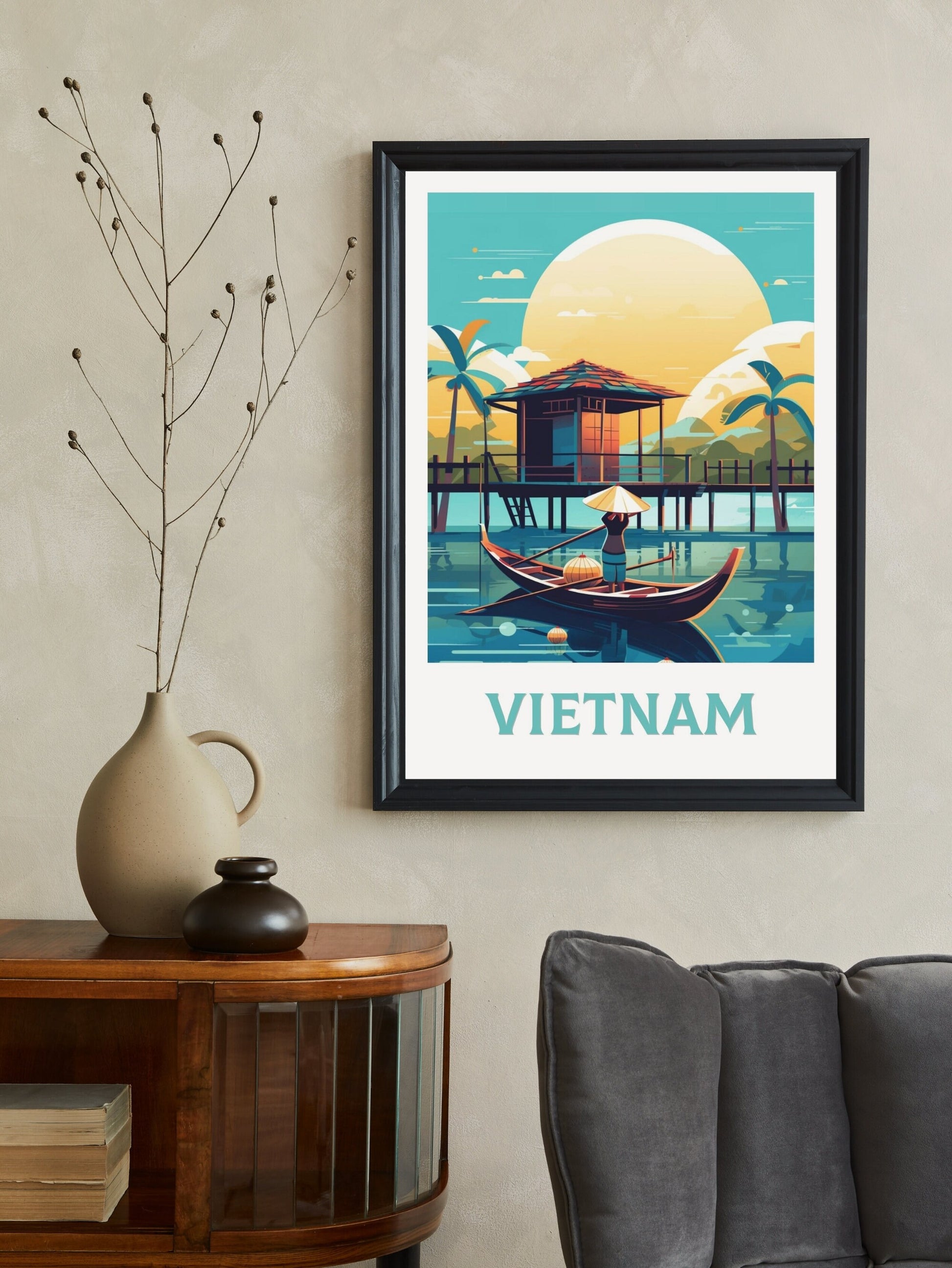 Vietnam Poster | Vietnam Travel Print | Vietnam Illustration | Vietnam Wall Art | Asia Print | Vietnam Wall Art | Vietnam Poster | ID 290