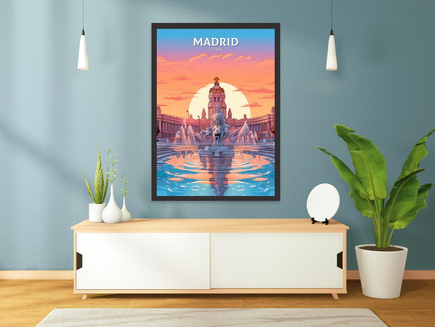 Madrid Travel Poster | Madrid Travel Print | Madrid Illustration | Madrid Wall Art | Spain Print | Madrid Print | Cibeles Fountain | ID 291